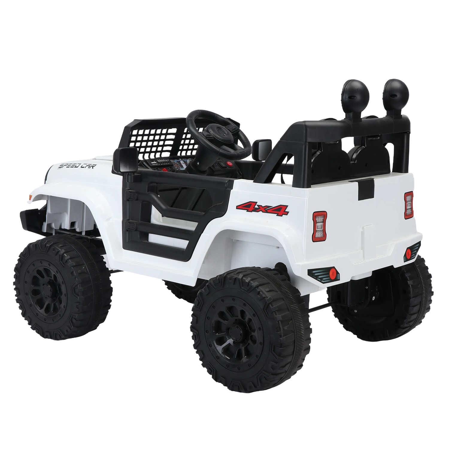 CIPACHO 12V Ride On Truck, Kid Electric Toy Car with 2.4G Parents Remote Control, Three Speed Adjustable, White