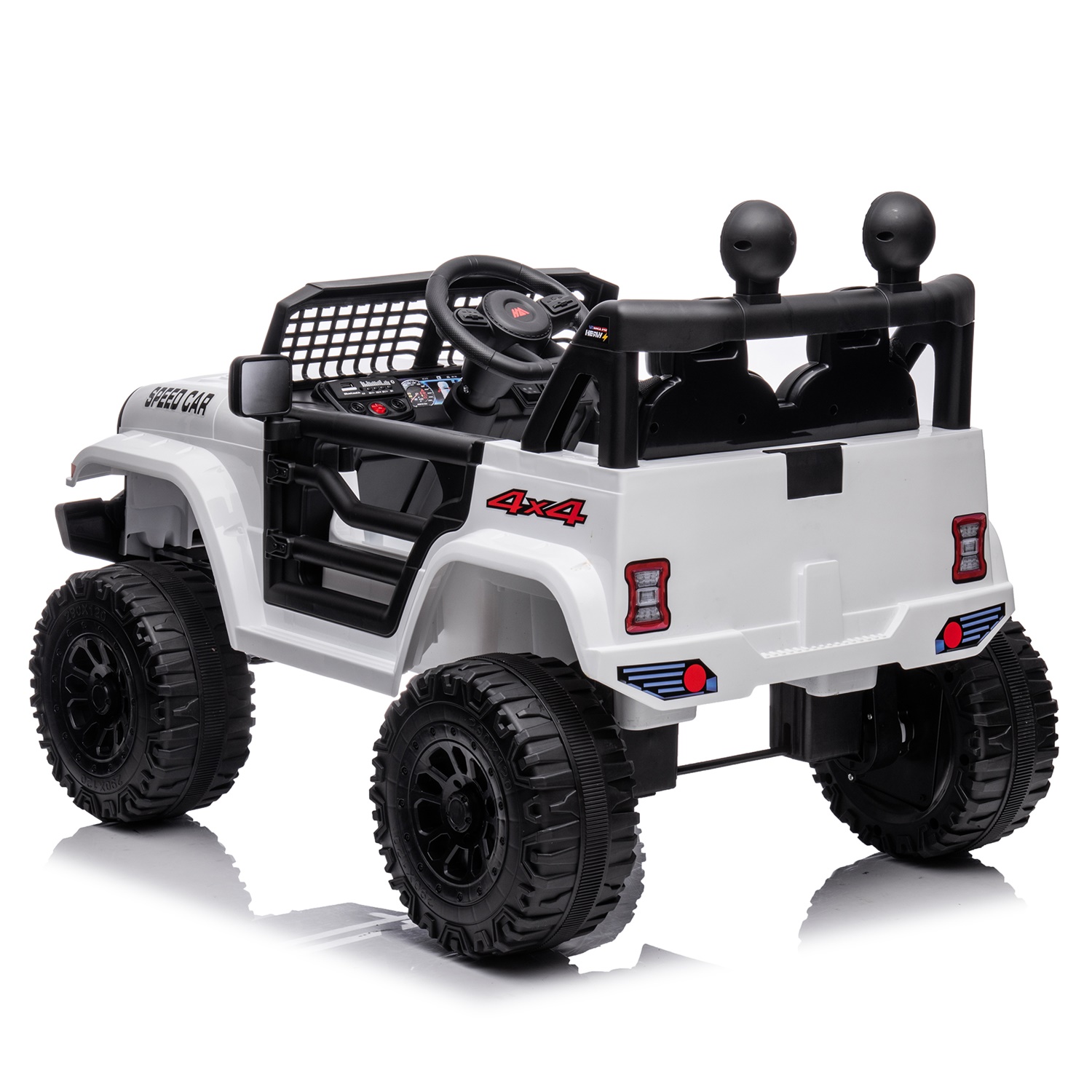 CIPACHO 12V Ride On Truck, Kid Electric Toy Car with 2.4G Parents Remote Control, Three Speed Adjustable, White