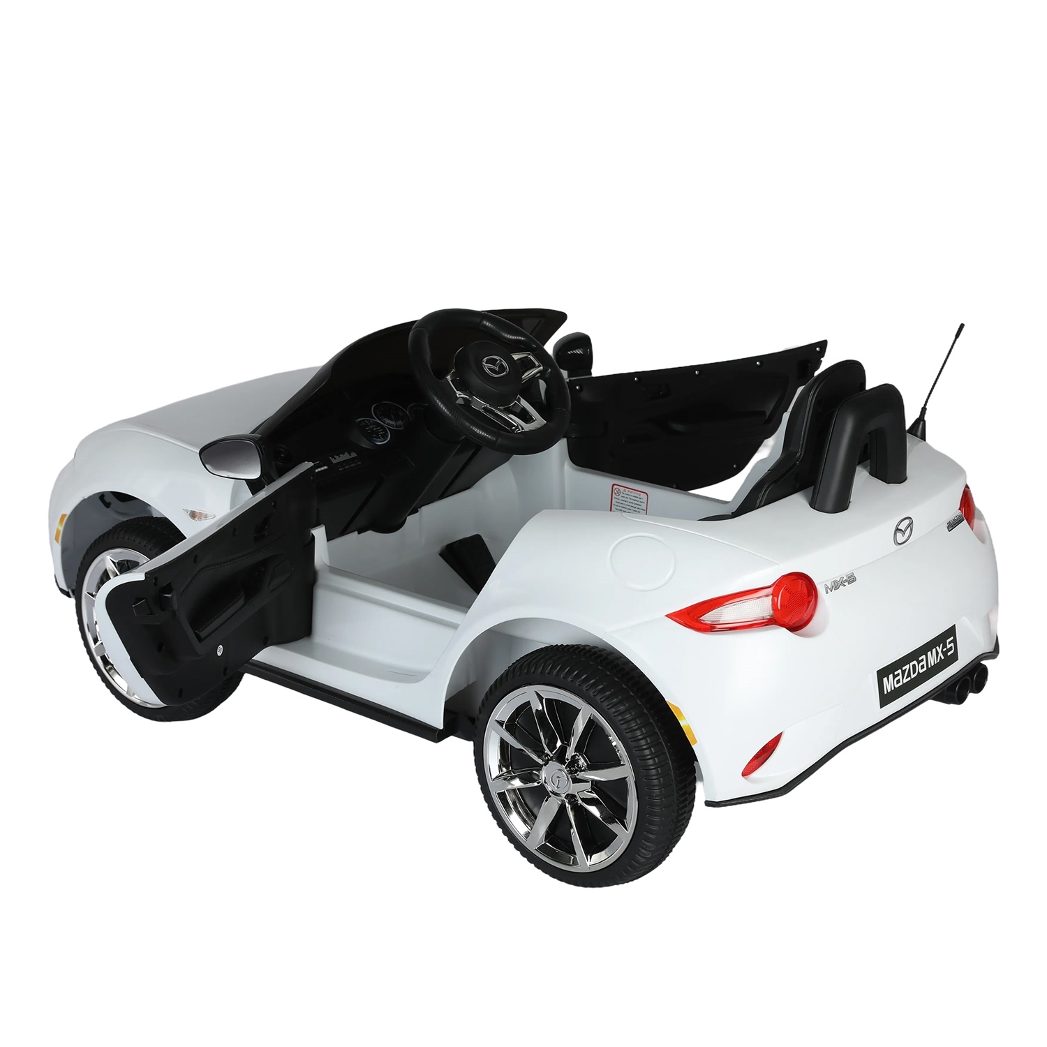 CIPACHO Licensed MAZDA MX-5 RF, 12V Powered Ride On Car for Kid 3-6, Electric Toy Car with 2.4G Parents Remote Control, White