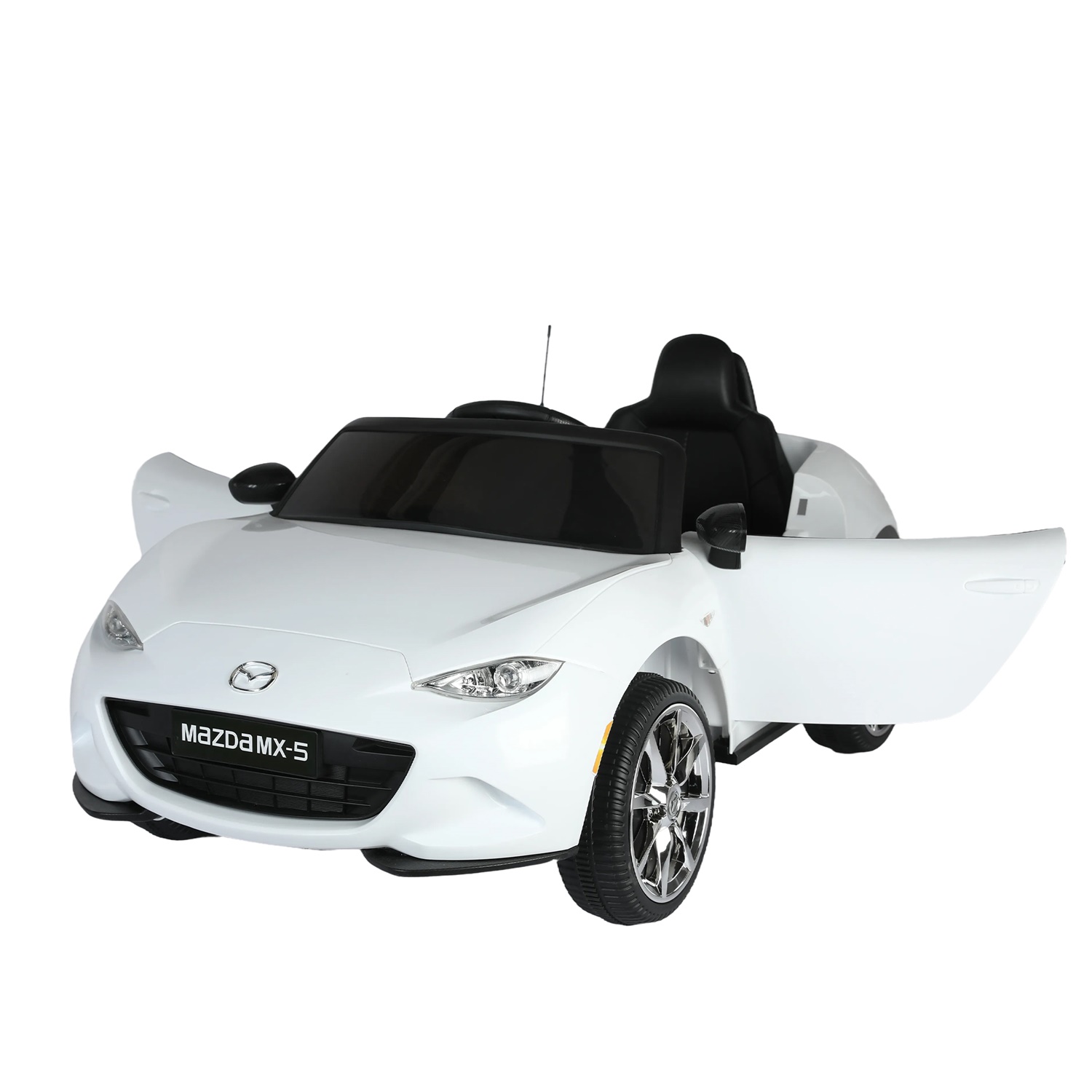 CIPACHO Licensed MAZDA MX-5 RF,12V Kids Ride On Car with 2.4G Parents Remote Control and Adjustable Three Speed, White