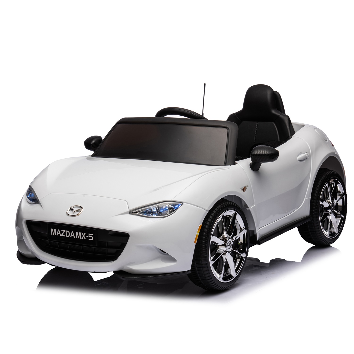 CIPACHO Licensed MAZDA MX-5 RF,12V Kids Ride On Car with 2.4G Parents Remote Control and Adjustable Three Speed, White