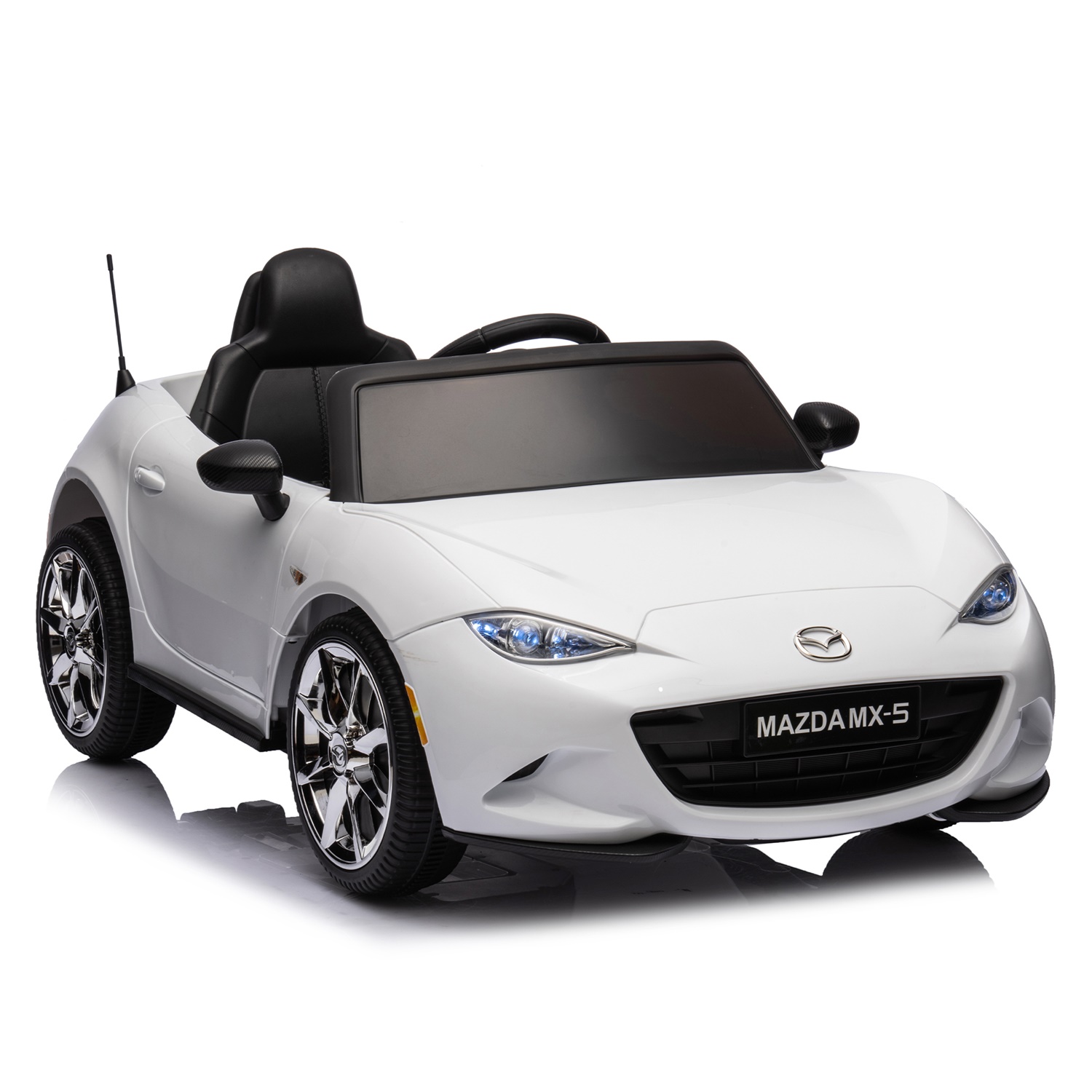 CIPACHO Licensed MAZDA MX-5 RF,12V Kids Ride On Car with 2.4G Parents Remote Control and Adjustable Three Speed, White