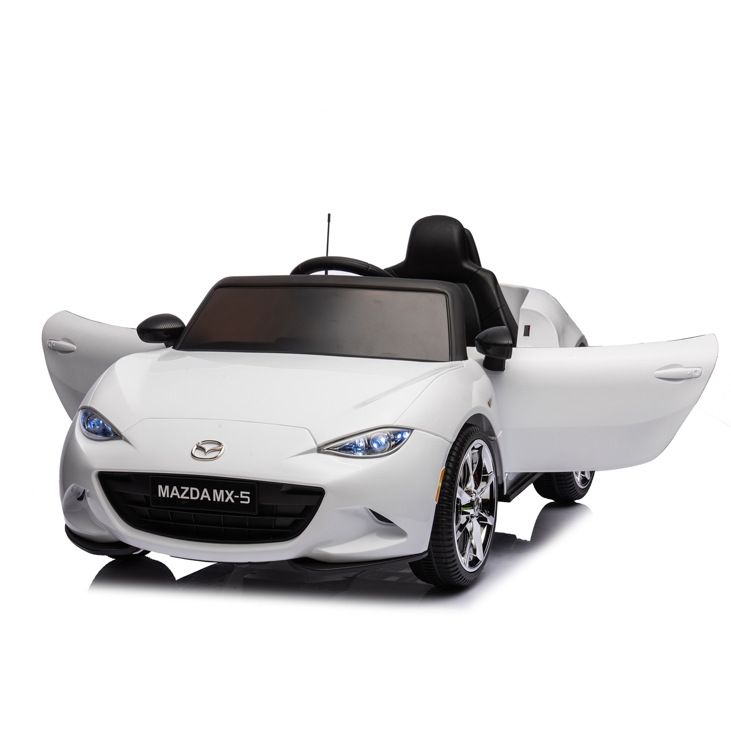 CIPACHO Licensed MAZDA MX-5 RF, 12V Powered Ride On Car for Kid 3-6, Electric Toy Car with 2.4G Parents Remote Control, White