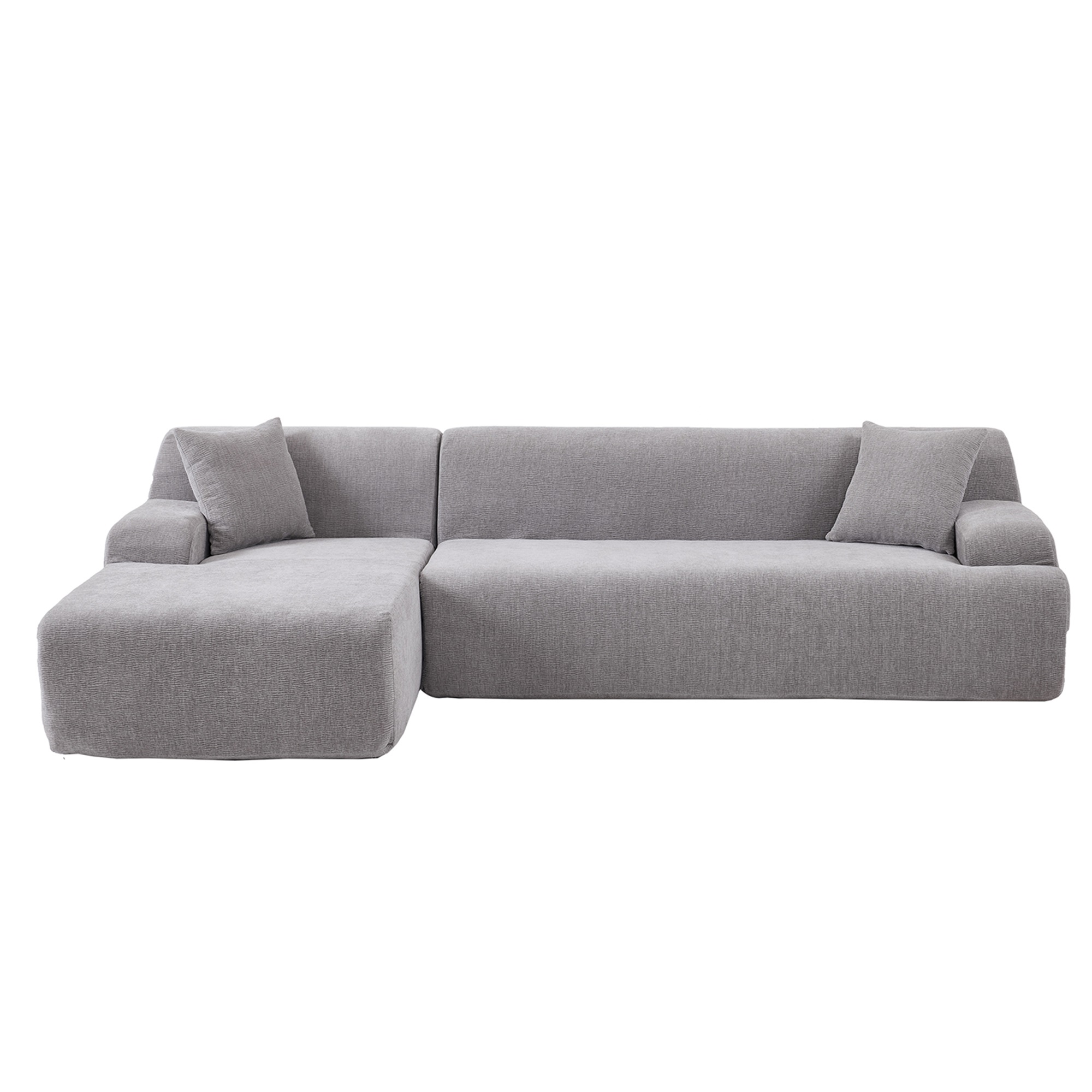 Spaco 27" L Shaped Deep Seat Modern Convertible Sectional Sofa with Modular Couch with Reversible Chaise for Living Room, Gray