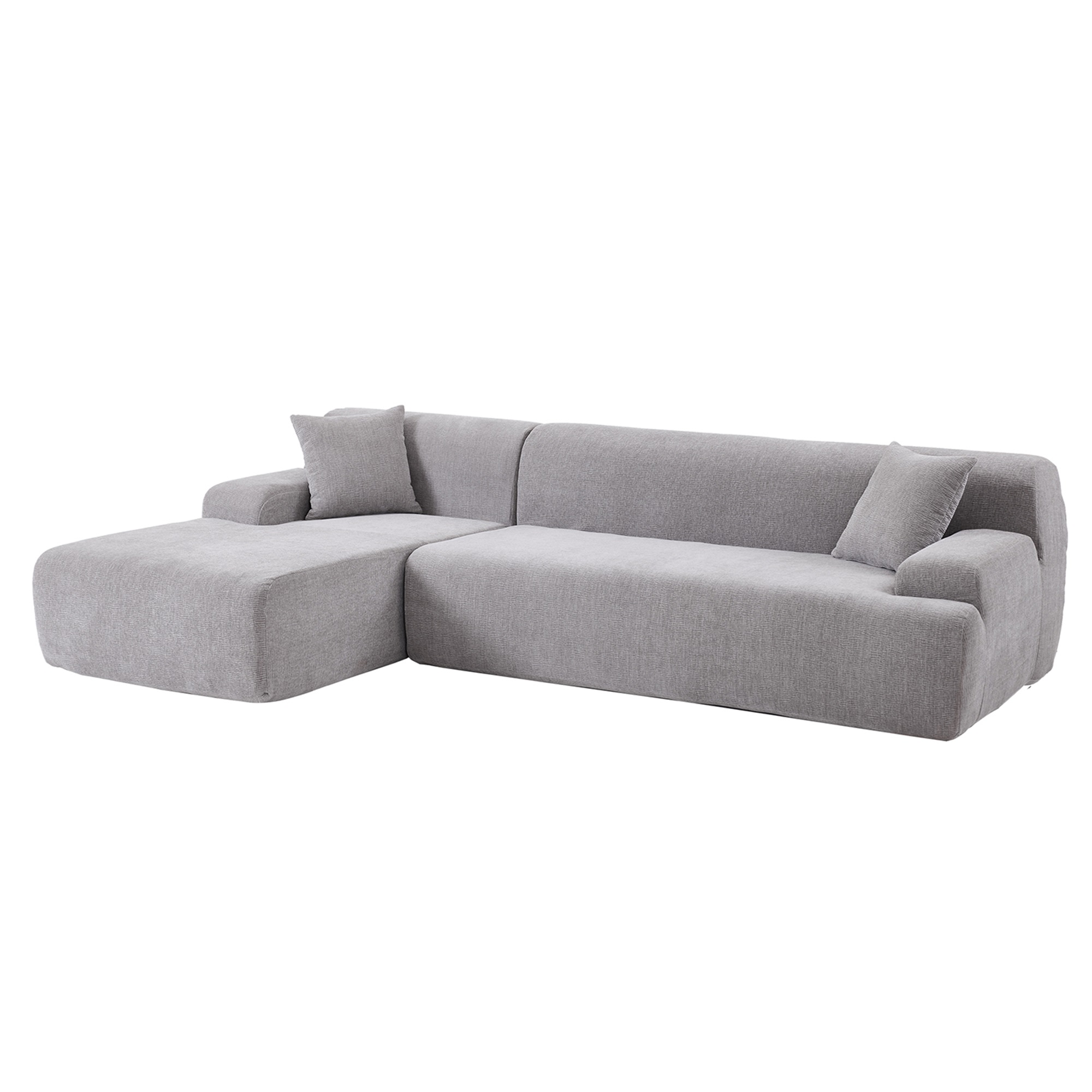 Spaco 27" L Shaped Deep Seat Modern Convertible Sectional Sofa with Modular Couch with Reversible Chaise for Living Room, Gray