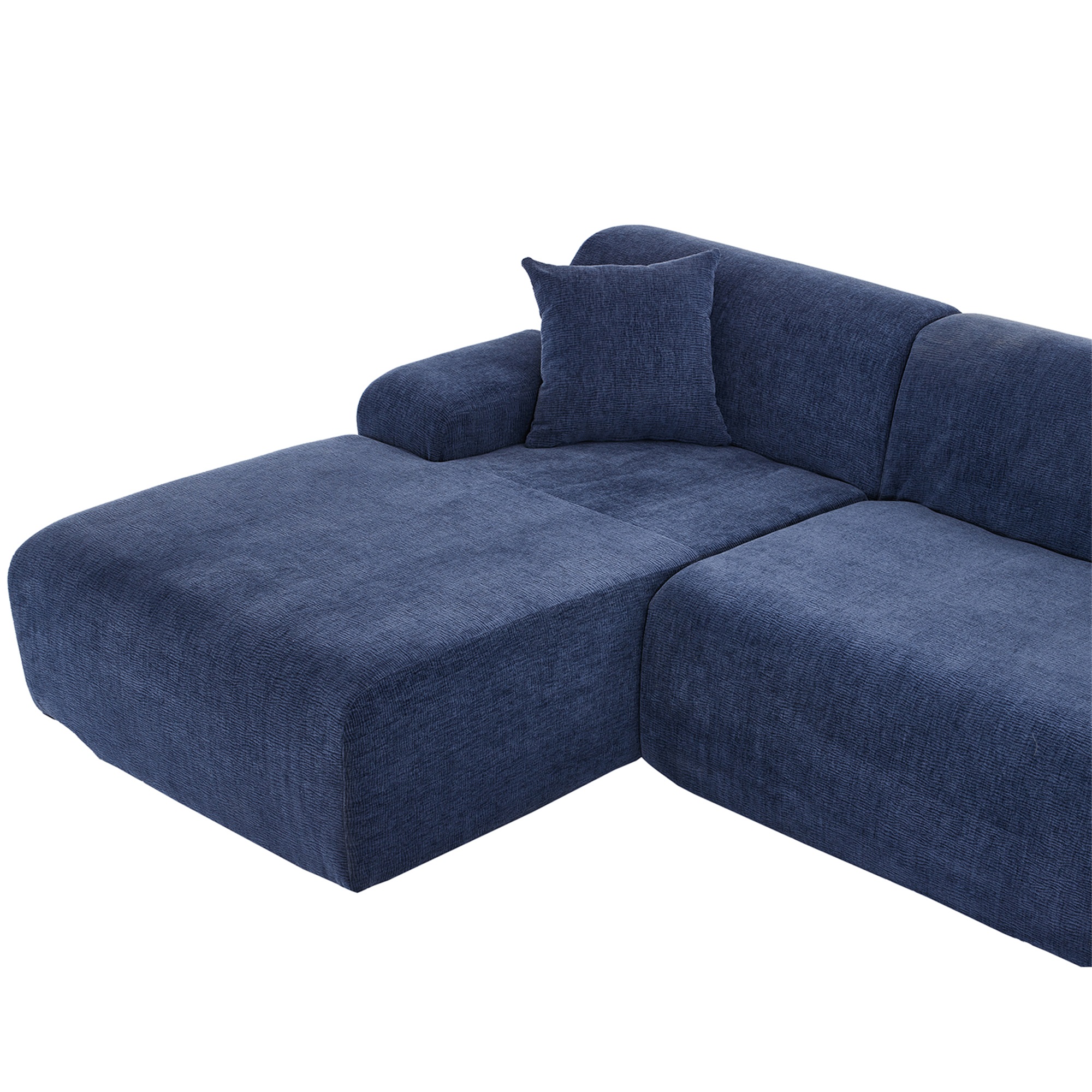 Spaco 27" L Shaped Deep Seat Modern Convertible Sectional Sofa with Modular Couch with Reversible Chaise for Living Room, Blue