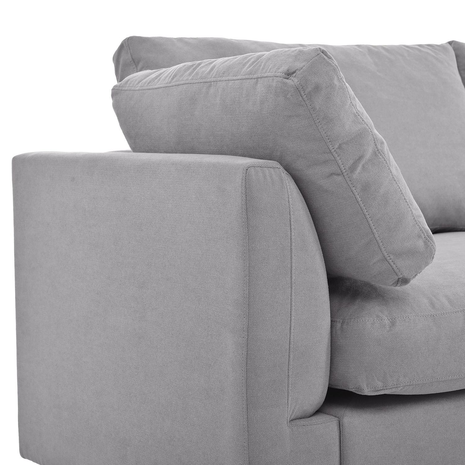 Spaco L-Shaped Couch Modern Beige Fabric 4-Seat Sofa Sectional with Reversible Chaise for Living Room, Grey