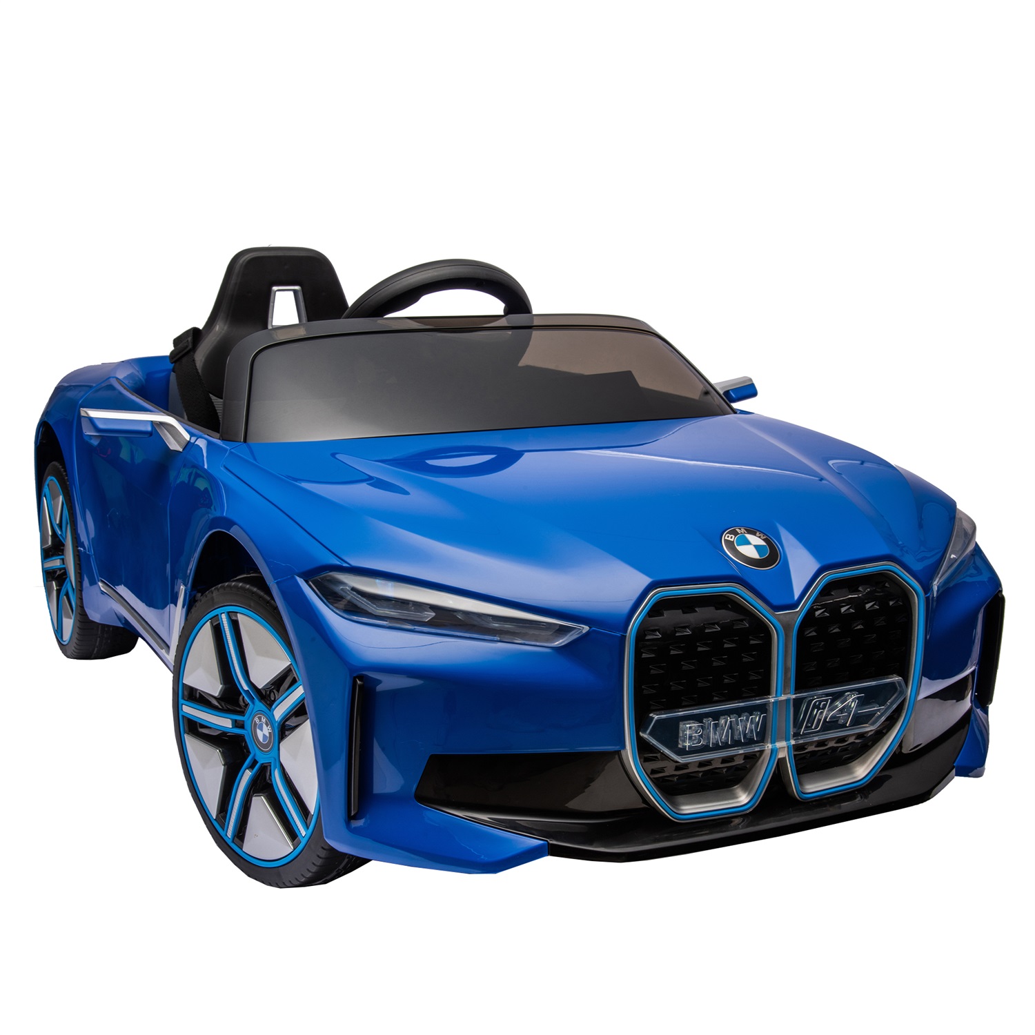 CIPACHO Licensed BMW I4, 12V Kids Ride On Car with 2.4G Parents Remote Control, Electric Kids Car with USB, MP3, Bluetooth, 3 Speed Adjustable, Blue