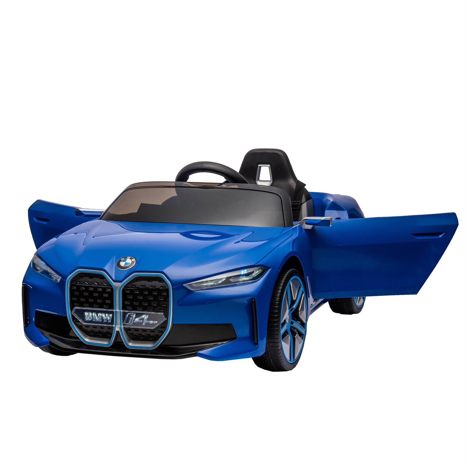 CIPACHO 12V Kids Ride On Car with 2.4G Parents Remote Control, Licensed BMW I4 Electric Kids Car, 3 Speed Adjustable, Blue