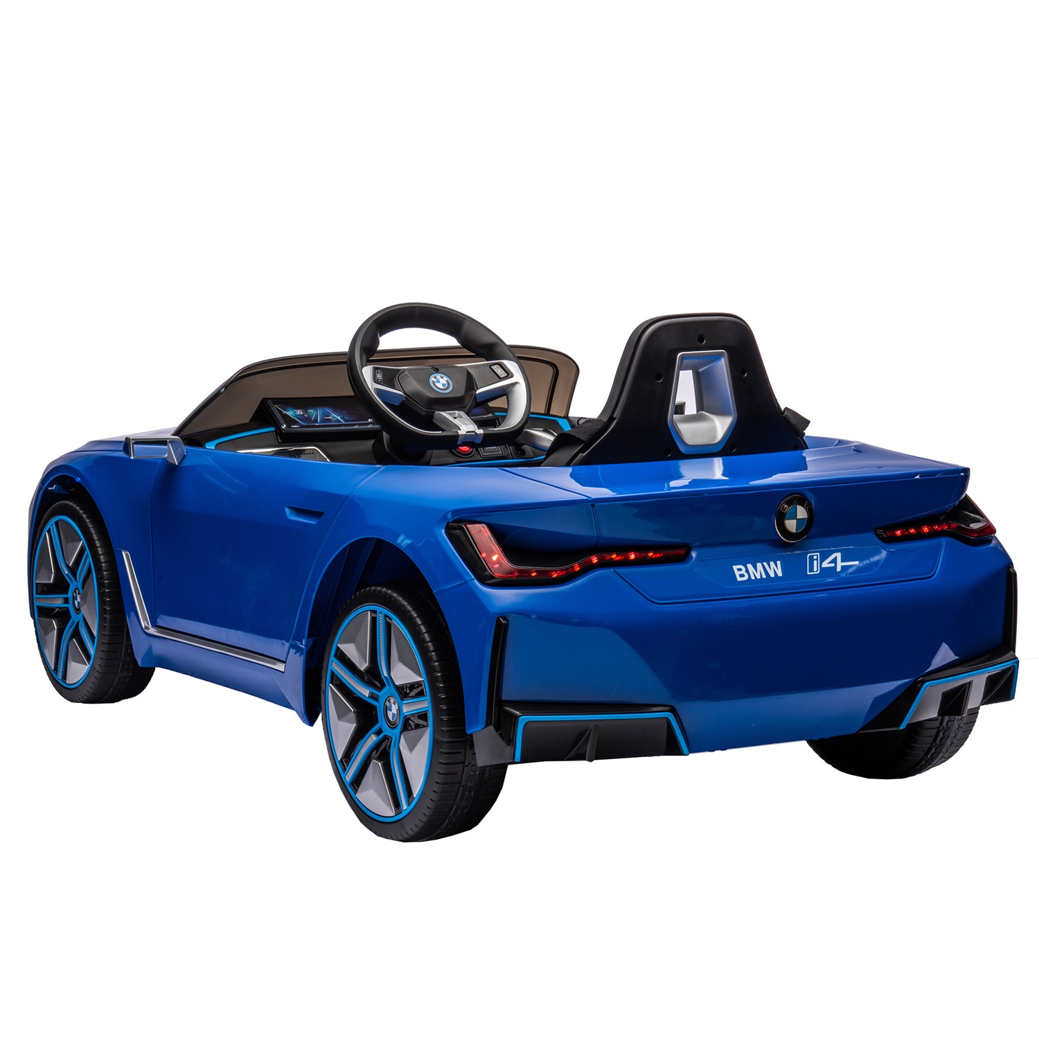 CIPACHO 12V Kids Ride On Car with 2.4G Parents Remote Control, Licensed BMW I4 Electric Kids Car, 3 Speed Adjustable, Blue