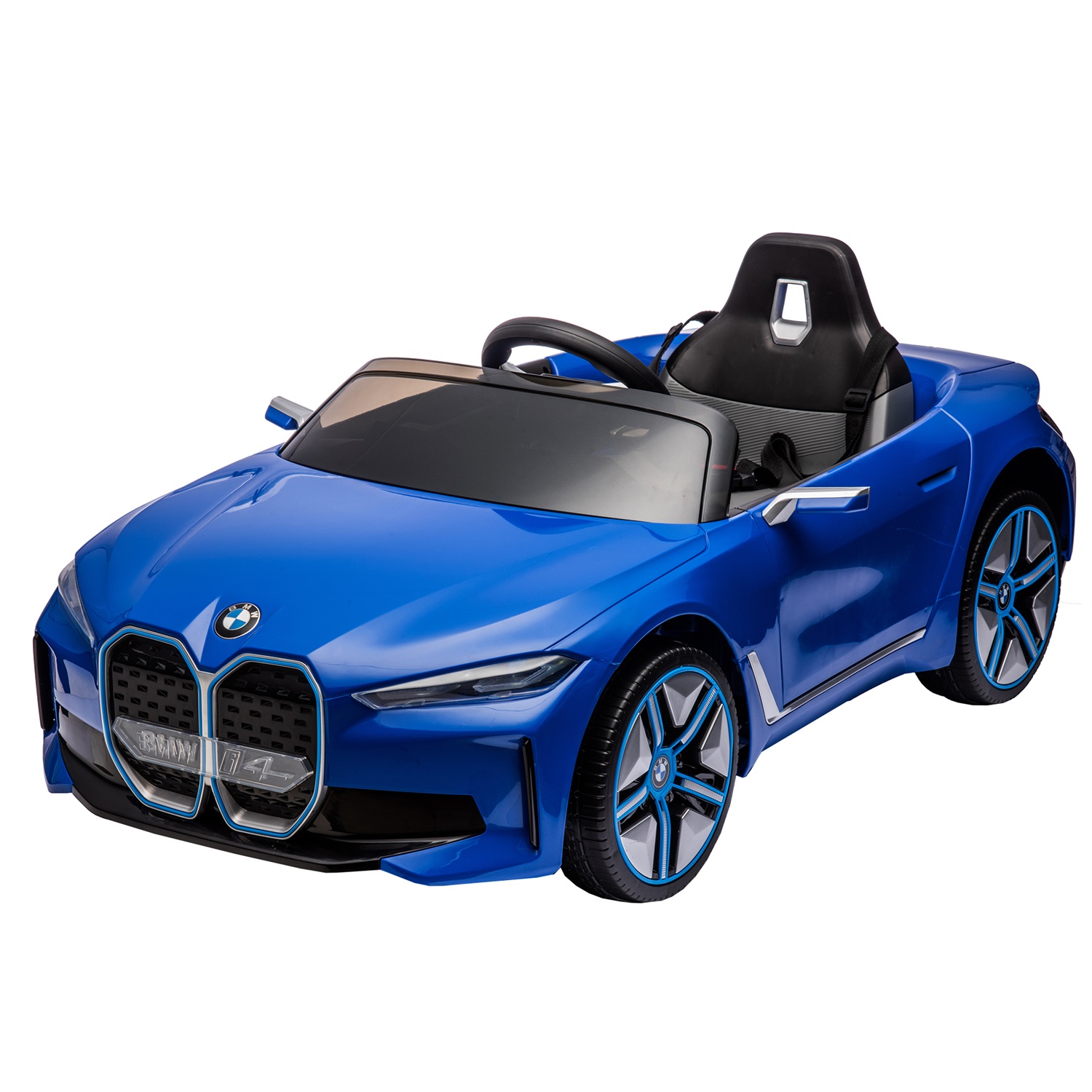 CIPACHO 12V Kids Ride On Car with 2.4G Parents Remote Control, Licensed BMW I4 Electric Kids Car, 3 Speed Adjustable, Blue