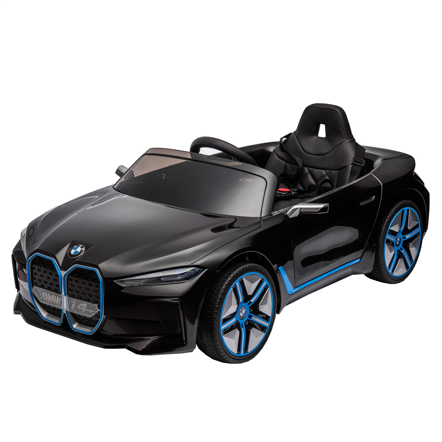 CIPACHO 12V Kids Ride On Car with 2.4G Parents Remote Control, Licensed BMW I4 Electric Kids Car, 3 Speed Adjustable, Black