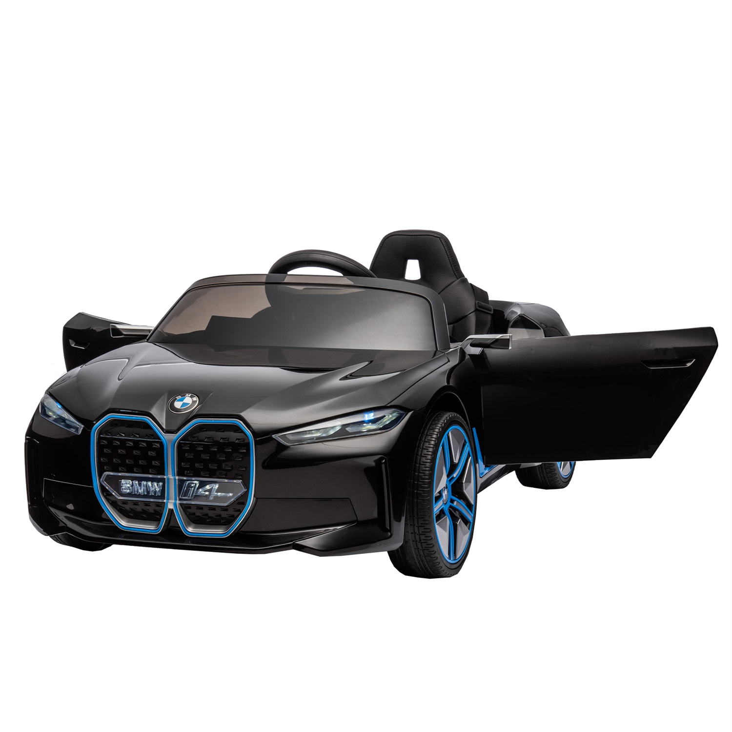 CIPACHO Licensed BMW I4, 12V Kids Ride On Car with 2.4G Parents Remote Control, Electric Kids Car with USB, MP3, Bluetooth, 3 Speed Adjustable, Black