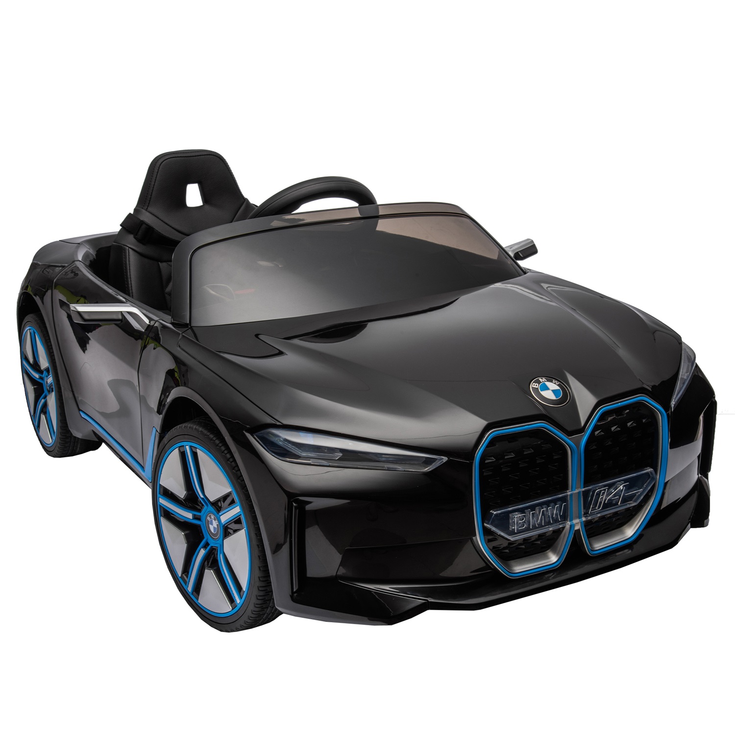 CIPACHO Licensed BMW I4, 12V Kids Ride On Car with 2.4G Parents Remote Control, Electric Kids Car with USB, MP3, Bluetooth, 3 Speed Adjustable, Black