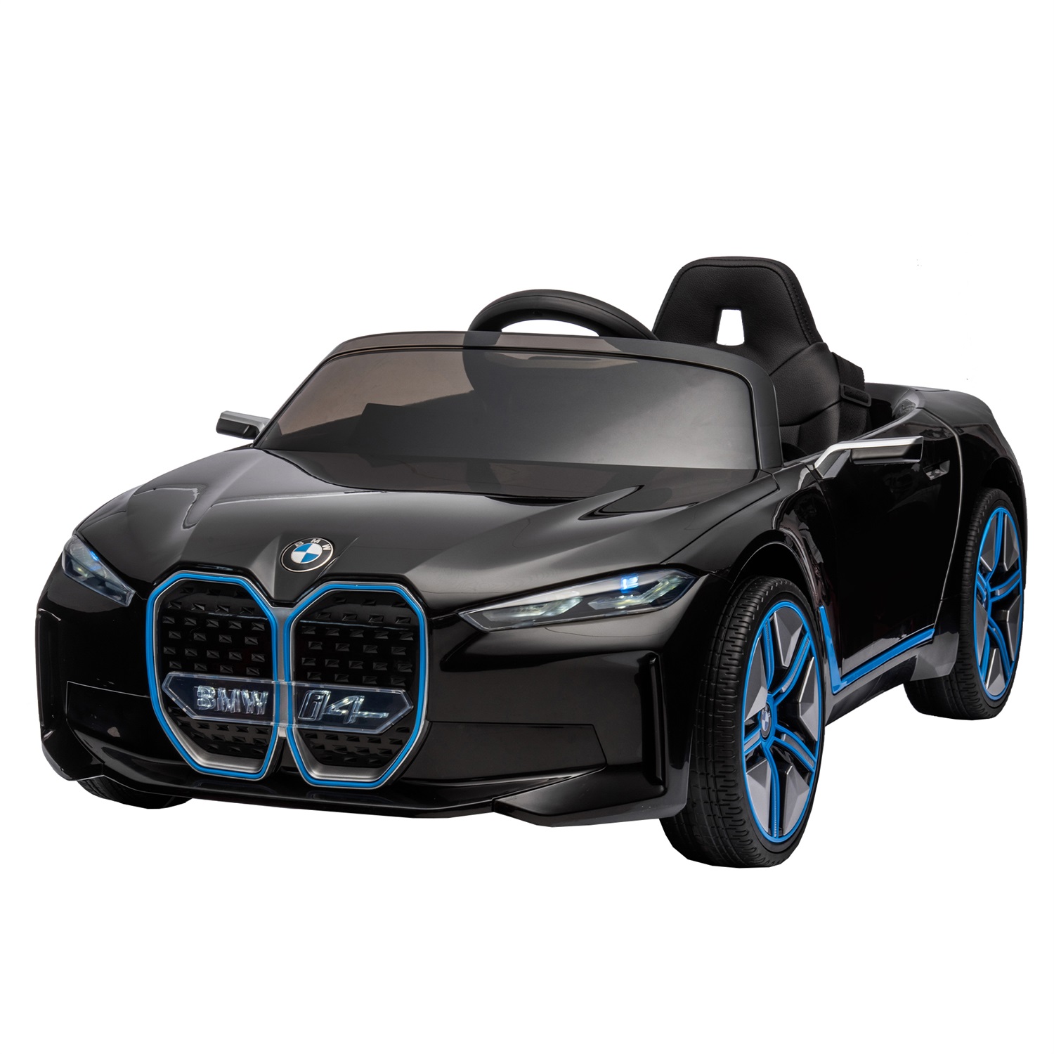 CIPACHO 12V Kids Ride On Car with 2.4G Parents Remote Control, Licensed BMW I4 Electric Kids Car, 3 Speed Adjustable, Black