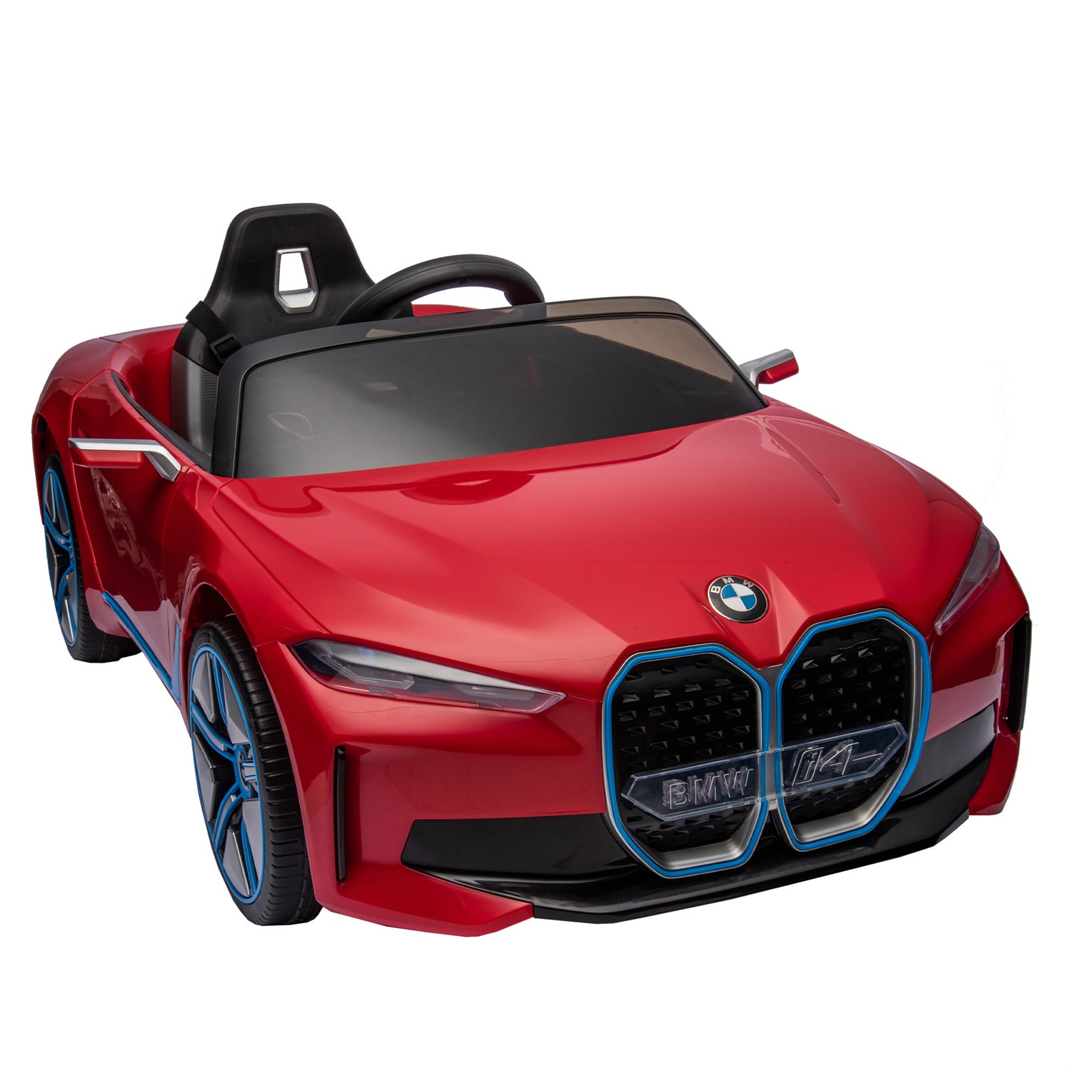 CIPACHO 12V Kids Ride On Car with 2.4G Parents Remote Control, Licensed BMW I4 Electric Kids Car, 3 Speed Adjustable, Red