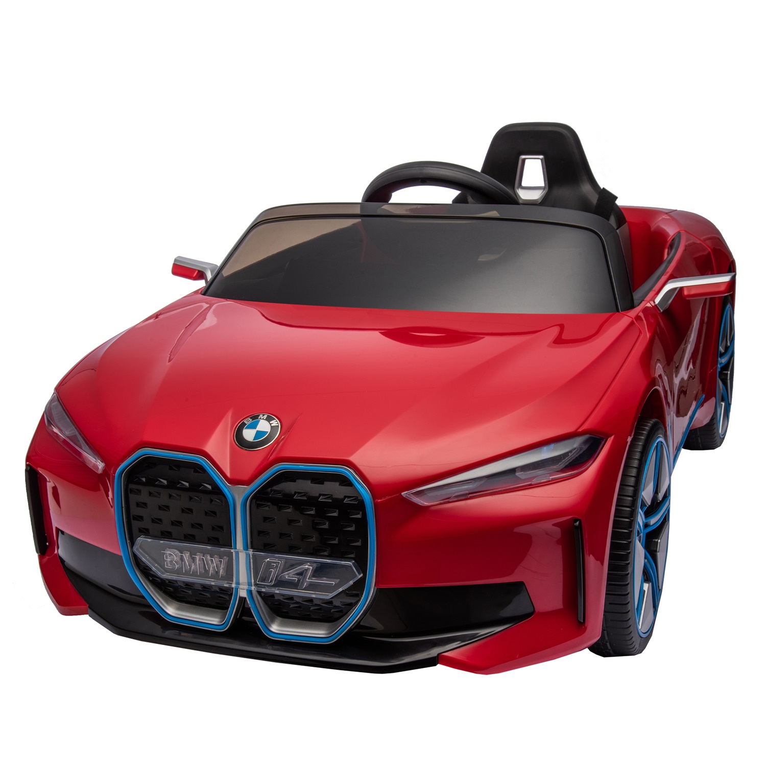 CIPACHO 12V Kids Ride On Car with 2.4G Parents Remote Control, Licensed BMW I4 Electric Kids Car, 3 Speed Adjustable, Red