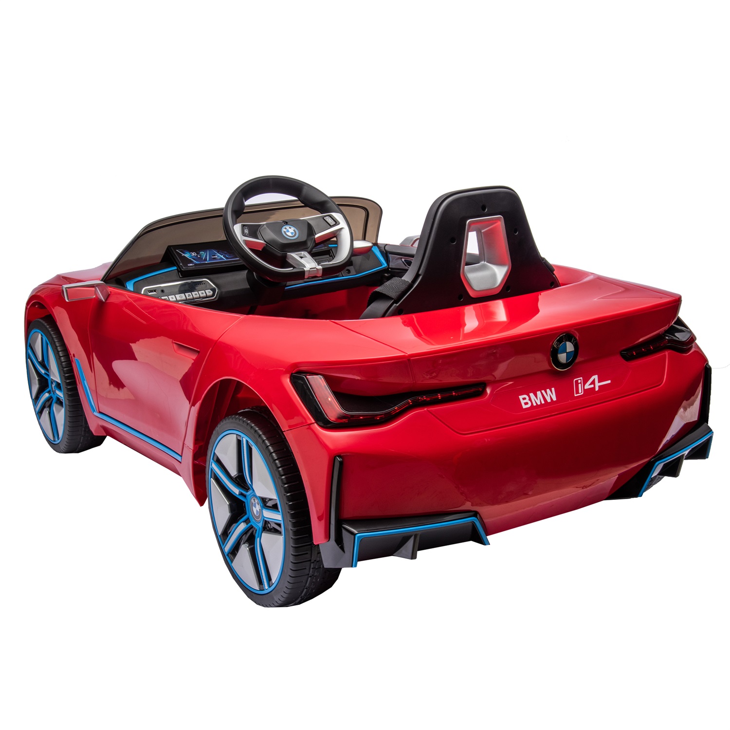 CIPACHO Licensed BMW I4, 12V Kids Ride On Car with 2.4G Parents Remote Control, Electric Kids Car with USB, MP3, Bluetooth, 3 Speed Adjustable, Red