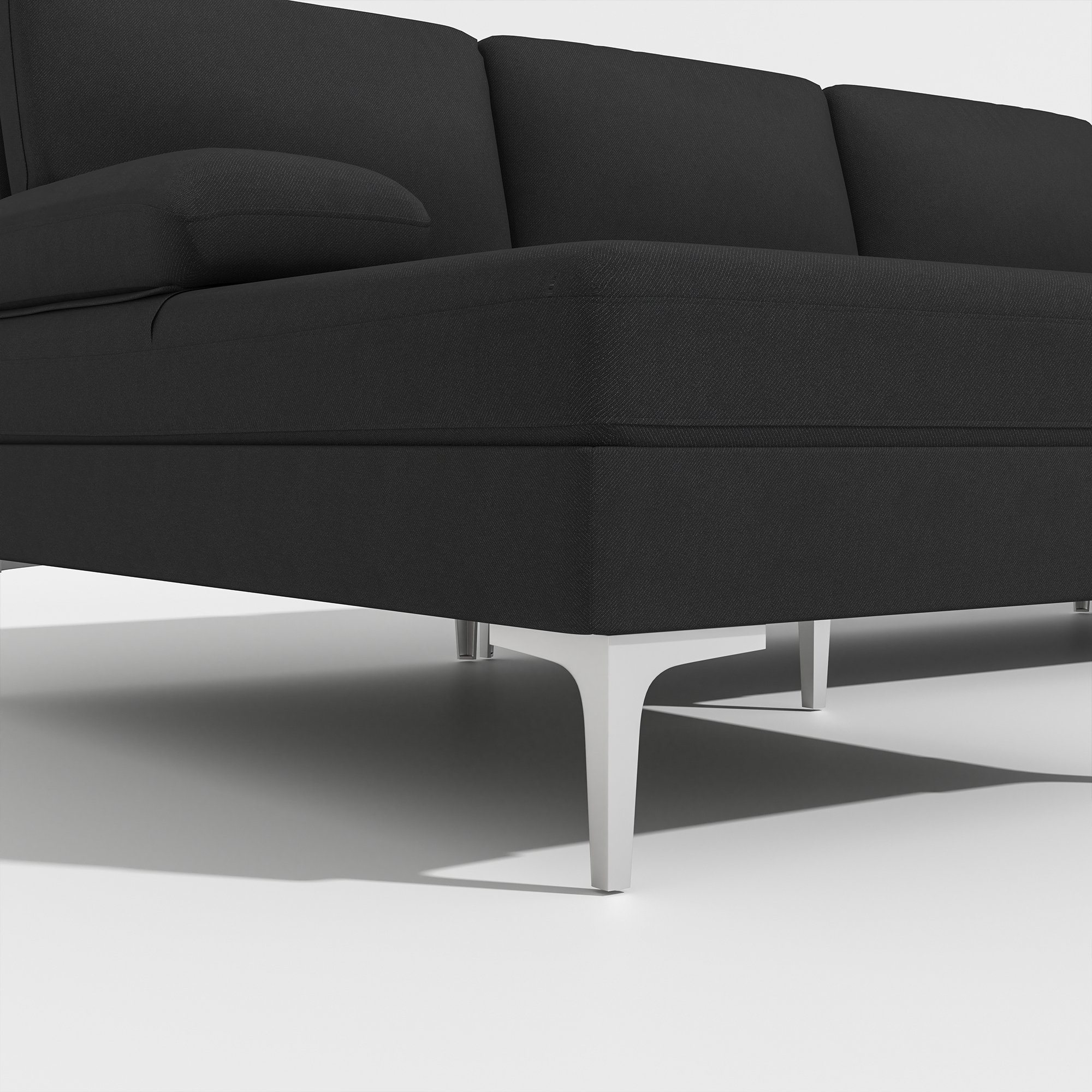 Kepooman U-Shaped Fabric Sectional Sofa Couch for Living Room, Black 4 Seats Kepooman U-Shaped Fabric Sectional Sofa Couch for Living Room, Black 4 Seats