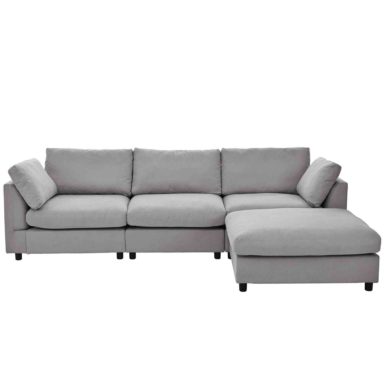 Kepooman Beige Upholstery L Shaped Convertible Sectional Sofa Couch with Reversible Chaise for Living Room, Gray Kepooman Beige Upholstery L Shaped Convertible Sectional Sofa Couch with Reversible Chaise for Living Room, Gray