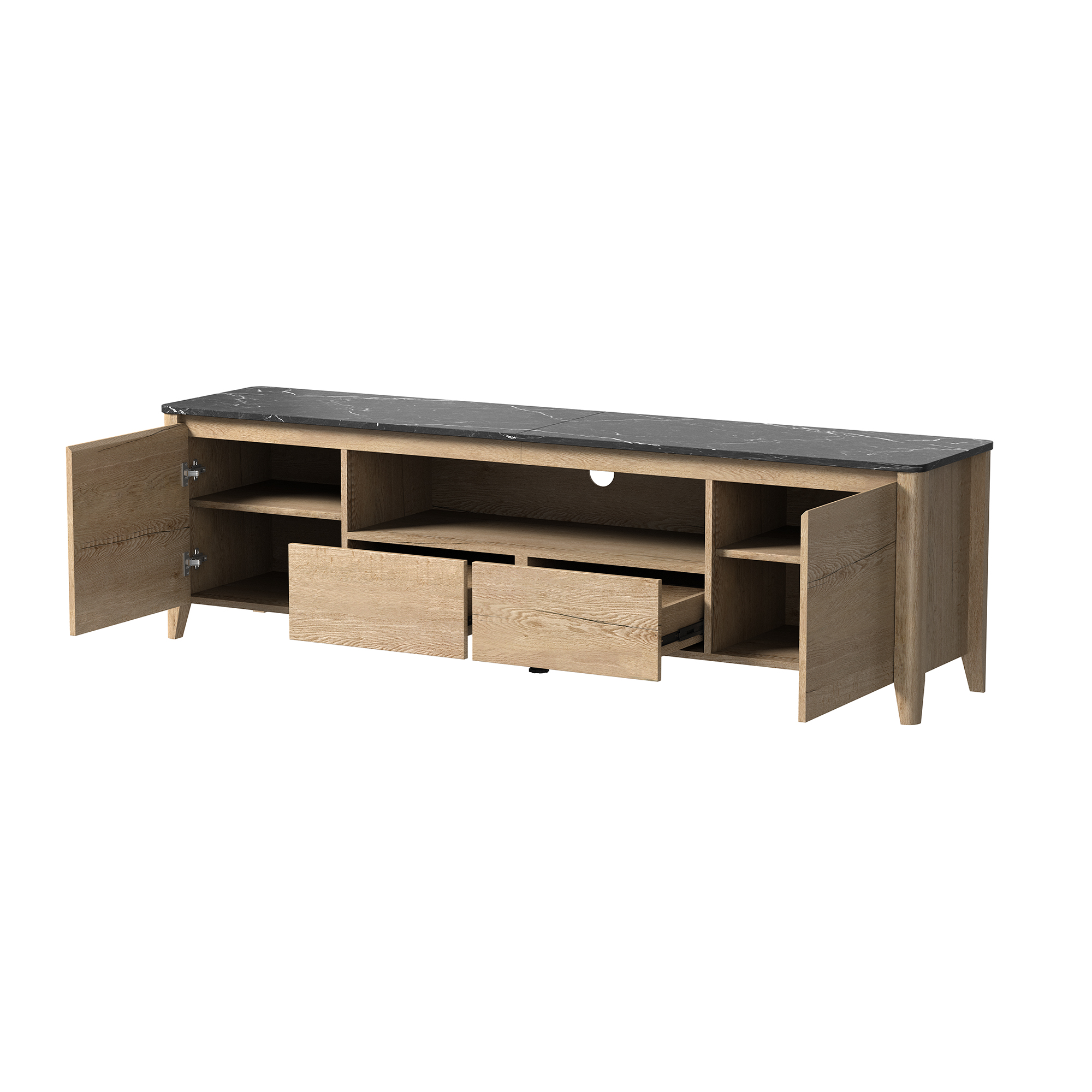 Kepooman TV Stand Console, TV Cabinet with LED Lights and Storage for Up to 80 inch, Entertainment Center, Natural and White Kepooman TV Stand Console, TV Cabinet with LED Lights and Storage for Up to 80 inch, Entertainment Center, Natural and White