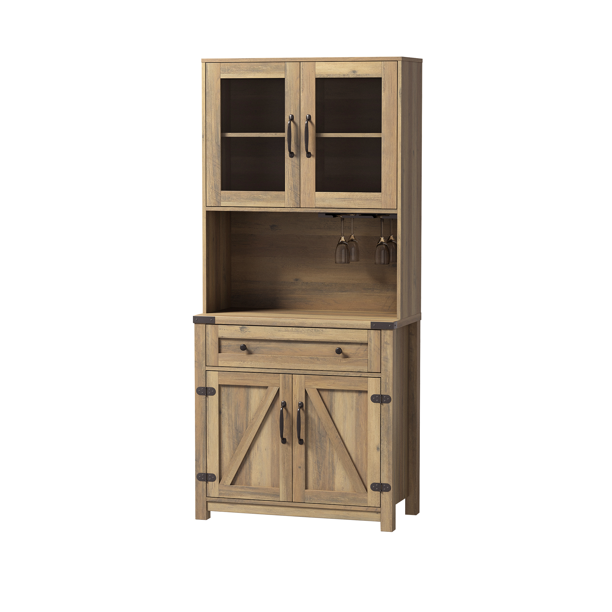 Spaco Accent Dresser Cabinet Storage with Doors Bar Cabinet Buffet Cabinet with Storage for Living Room, Brown Mix