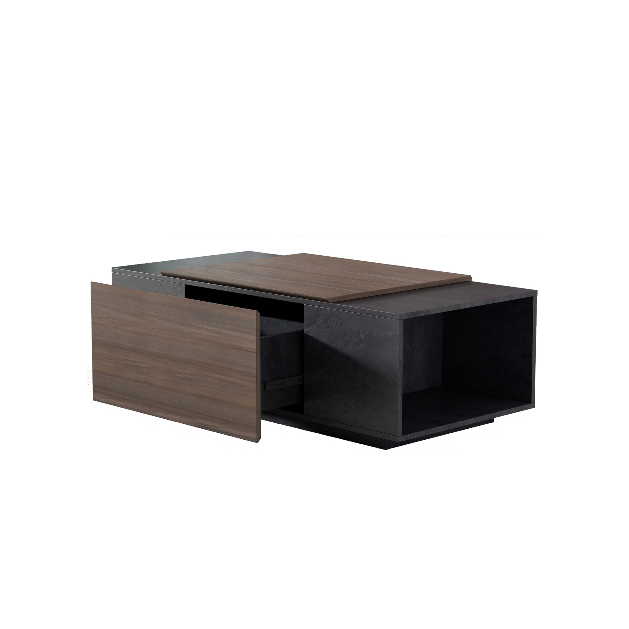 Spaco Modern Drawer Coffee Table Bedside Table End Table with Storage for Living Room, Light Brown