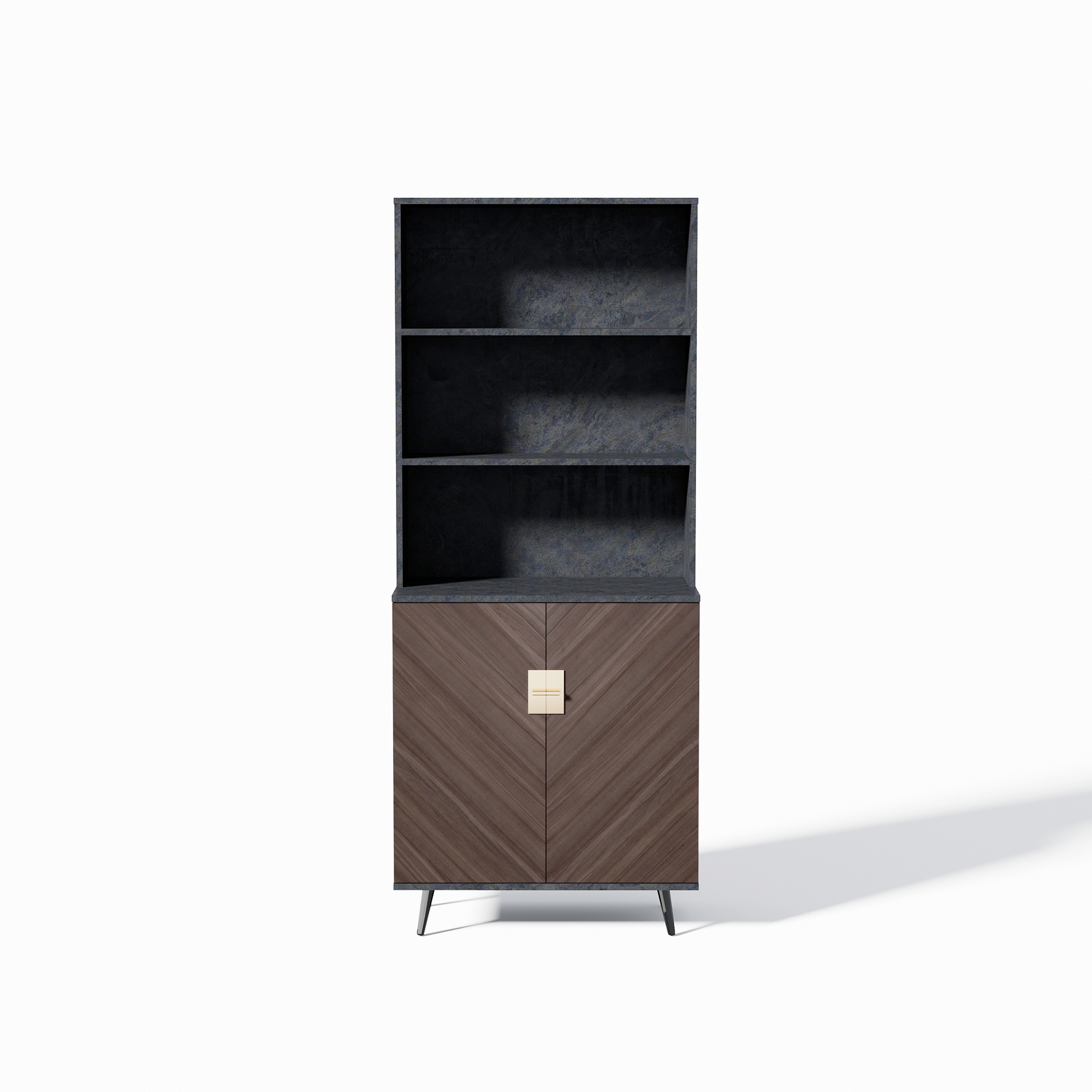 Spaco Accent Dresser Storage Bar Cabinet Buffet Cabinet with Doors Storage for Living Room Brown+Light Gray