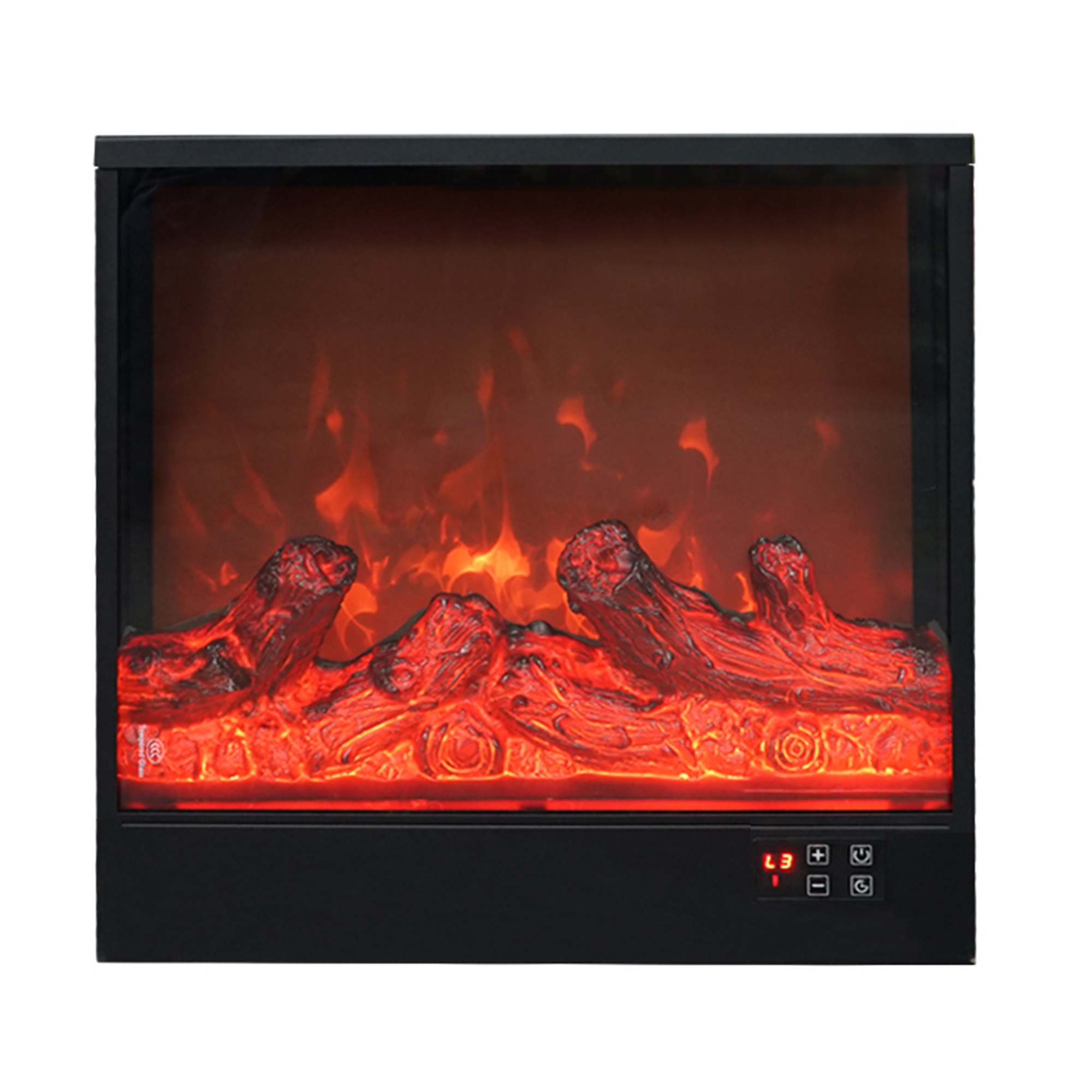 Spaco 19" Built-in Electric Fireplace with Adjustable Flame Brightness & Remote Control, Antique Black