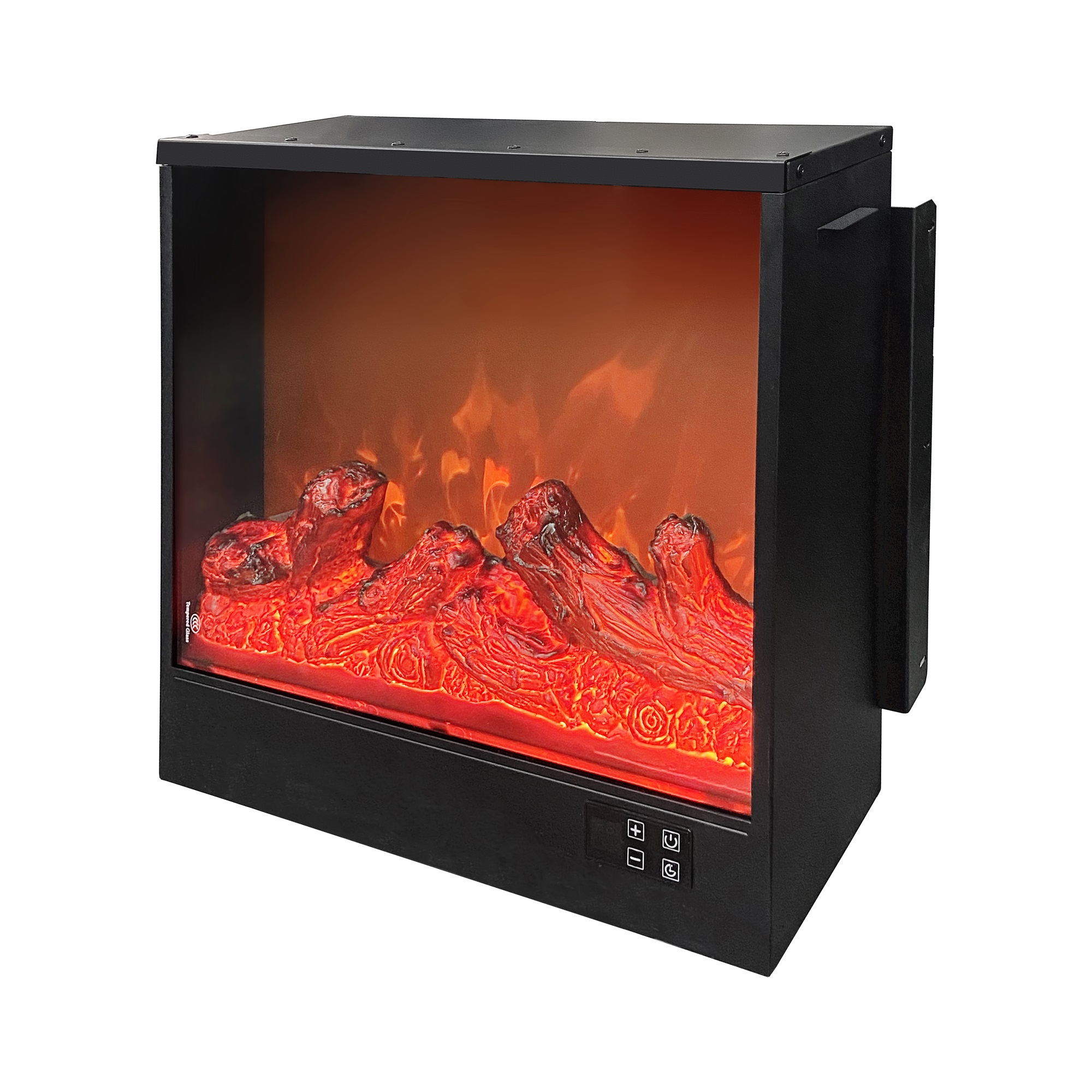 Spaco 19" Built-in Electric Fireplace with Adjustable Flame Brightness & Remote Control, Antique Black