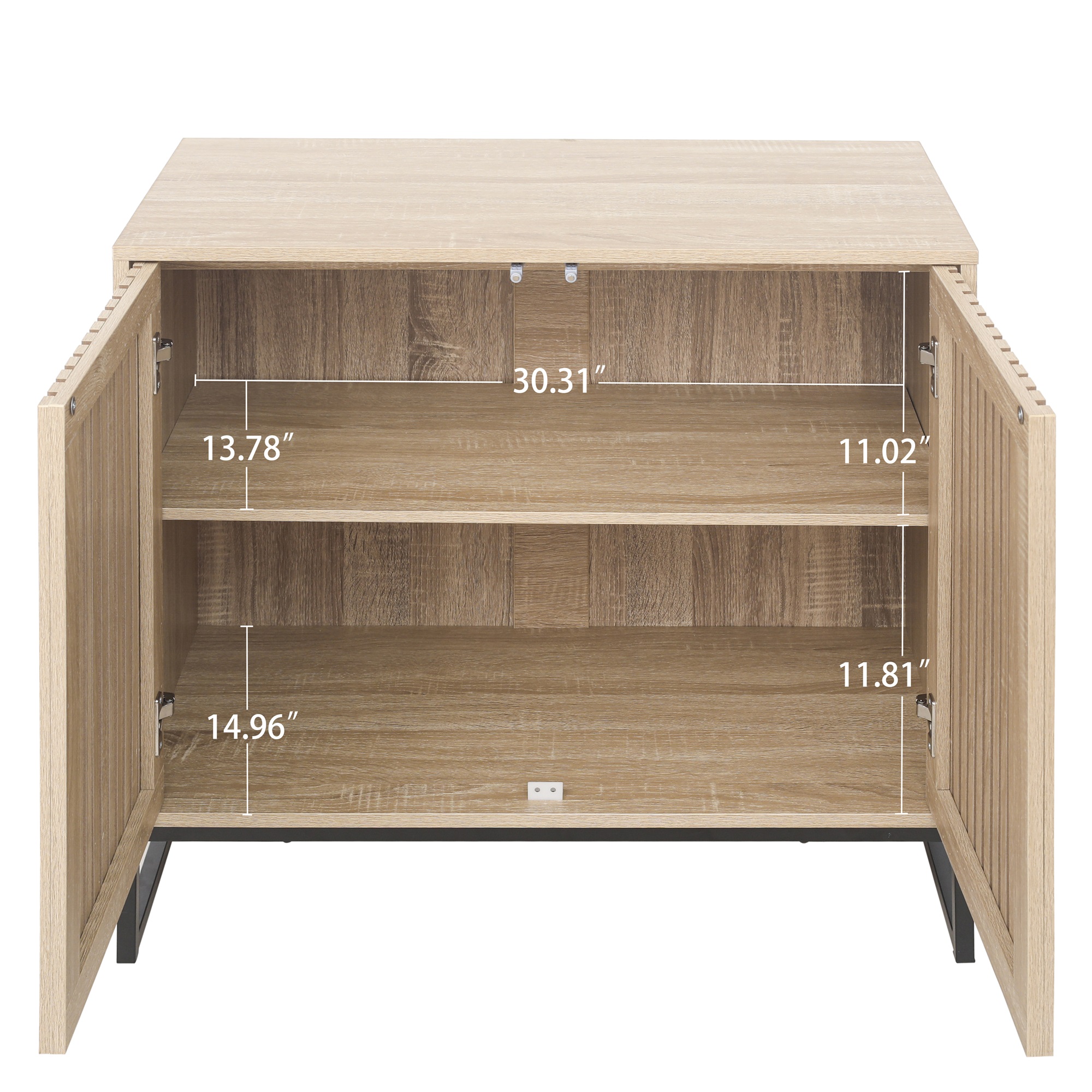 Spaco Accent Storage Cabinet with Adjustable Inner Shelves Sideboard Cabinet for Living Room, Natural