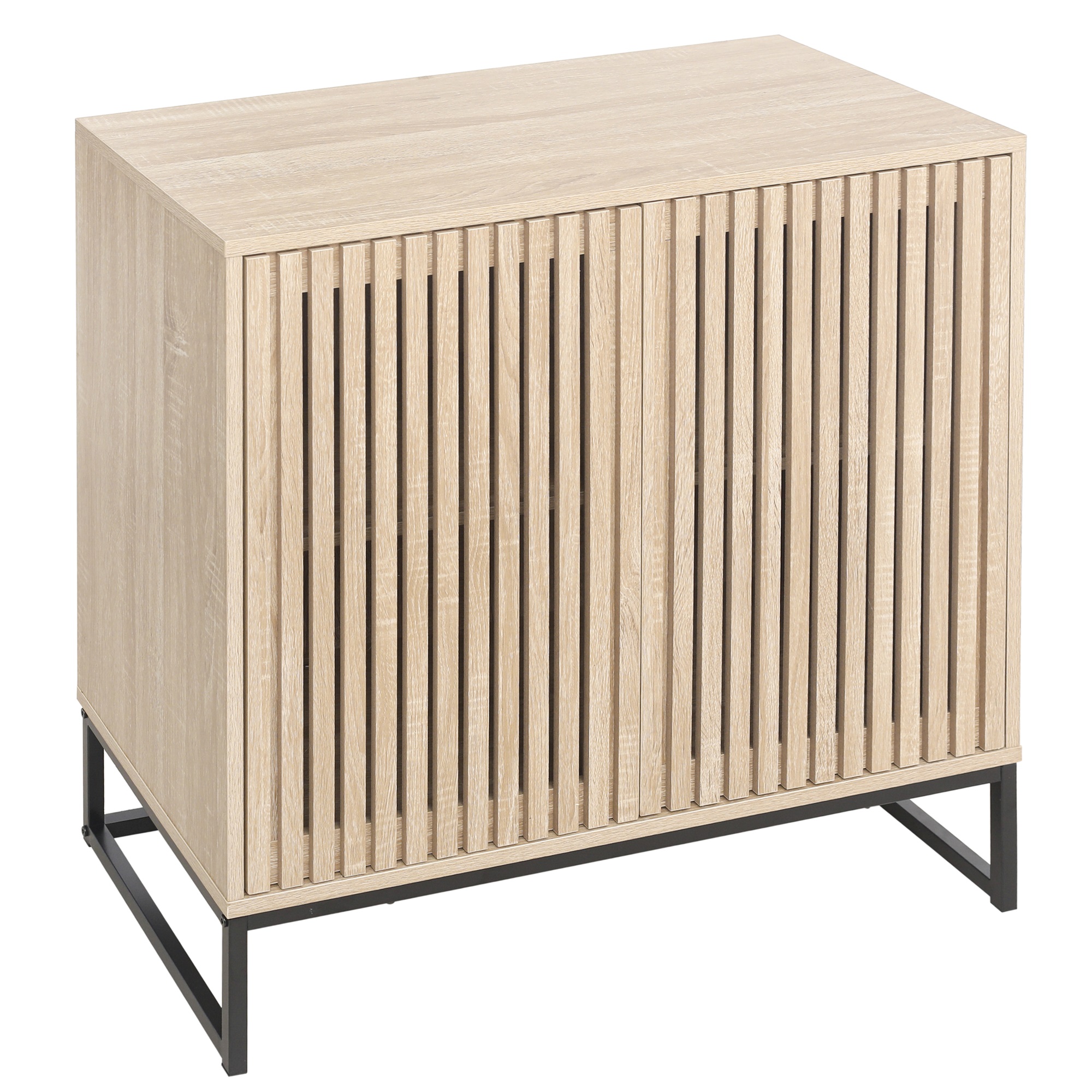 Resenkos Sideboard Cabinet, Accent Storage Cabinet with 1 Adjustable Inner Shelves, Suitable for Living Room, Natural