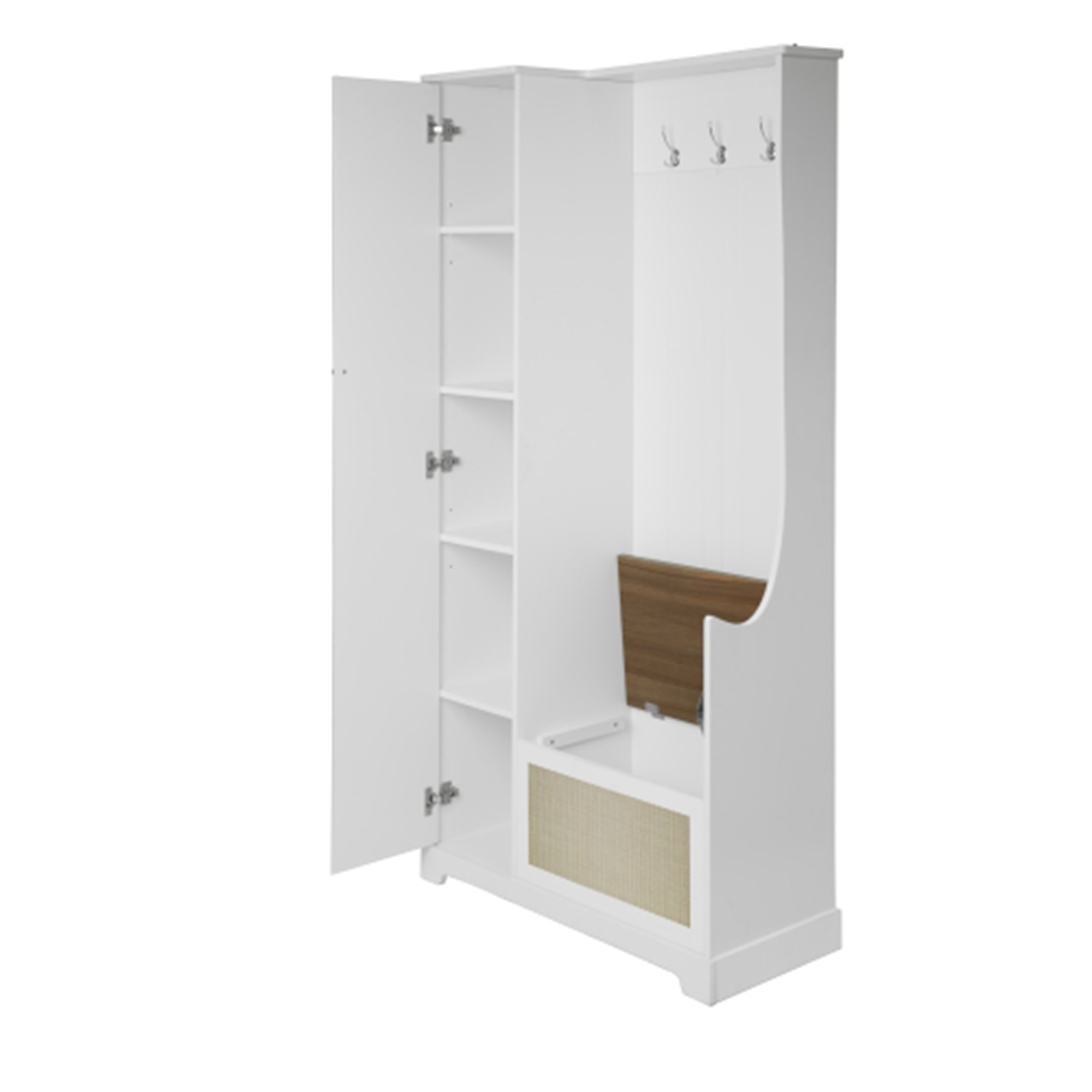 Spaco Accent Storage Cabinet Entryway Suitable for Bedroom, White