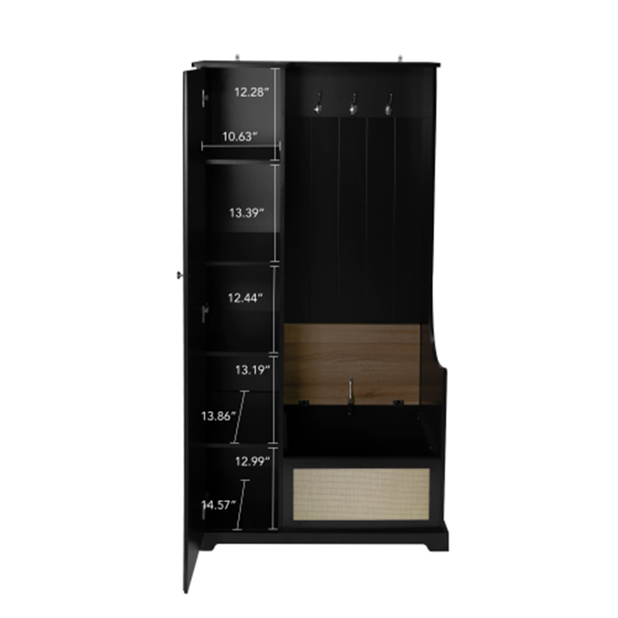 Spaco Accent Storage Cabinet Entryway Suitable for Bedroom, Black