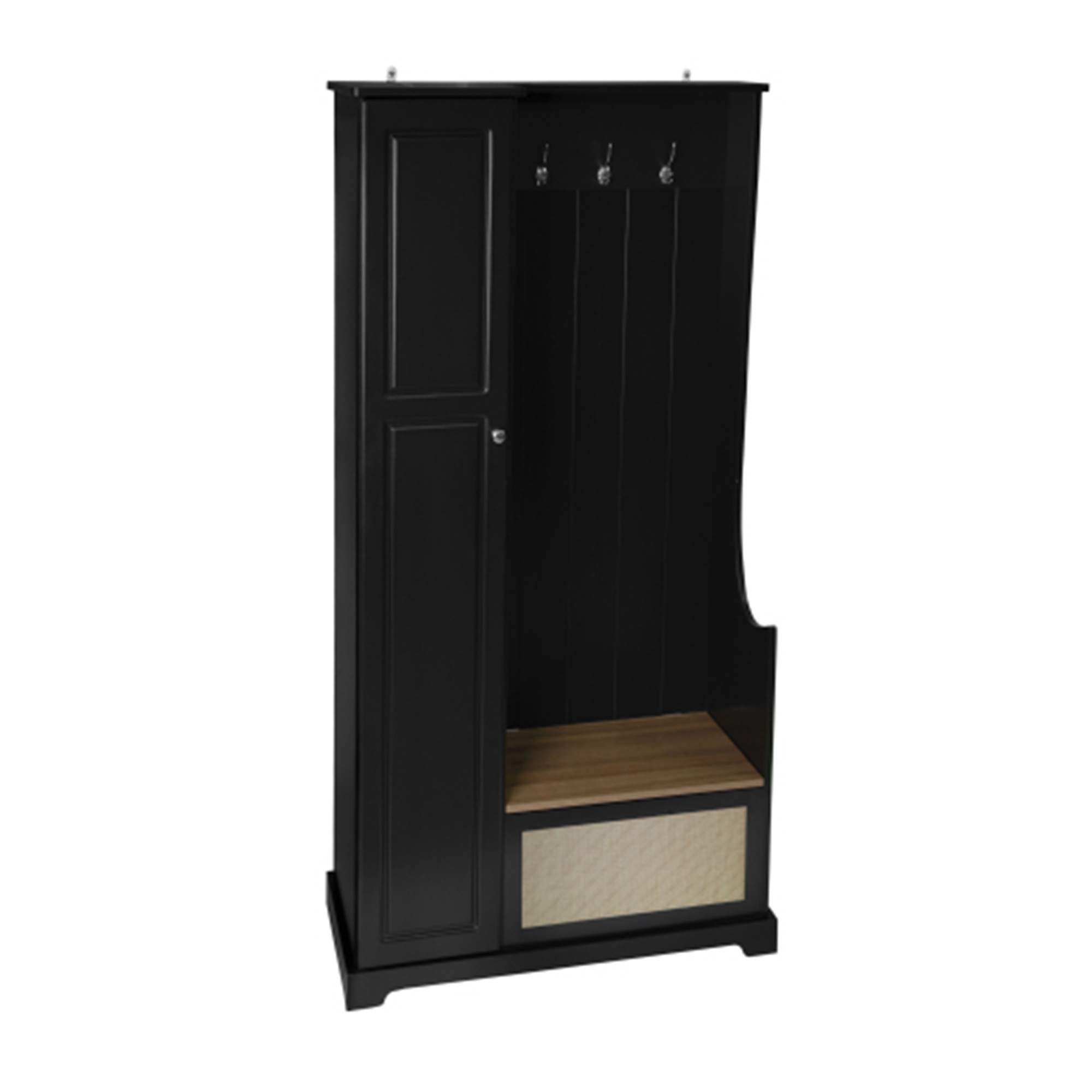 Spaco Accent Storage Cabinet Entryway Suitable for Bedroom, Black