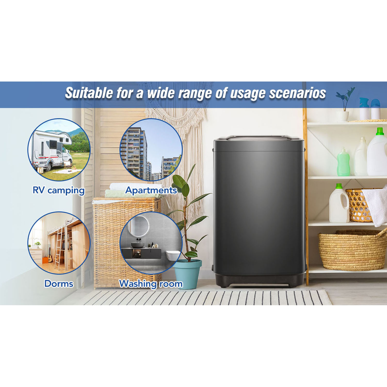 Kepooman Portable Home Automatic Washer, of Laundry, 8 Water Levels/10 Programs for College Dorms, Rvs, Camping, Antique Grey White Kepooman Portable Home Automatic Washer, of Laundry, 8 Water Levels/10 Programs for College Dorms, Rvs, Camping, Antique Grey White