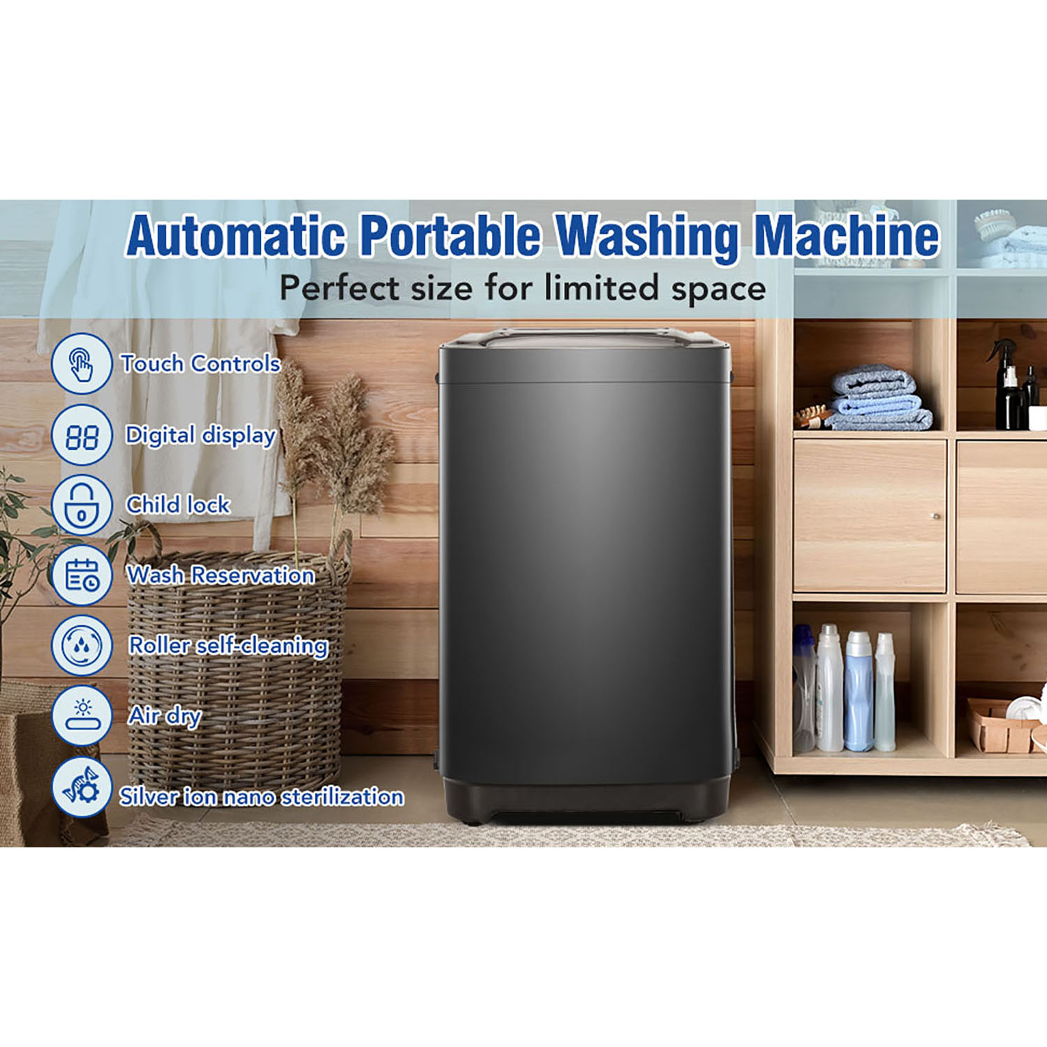 Kepooman Portable Home Automatic Washer, of Laundry, 8 Water Levels/10 Programs for College Dorms, Rvs, Camping, Antique Grey White Kepooman Portable Home Automatic Washer, of Laundry, 8 Water Levels/10 Programs for College Dorms, Rvs, Camping, Antique Grey White