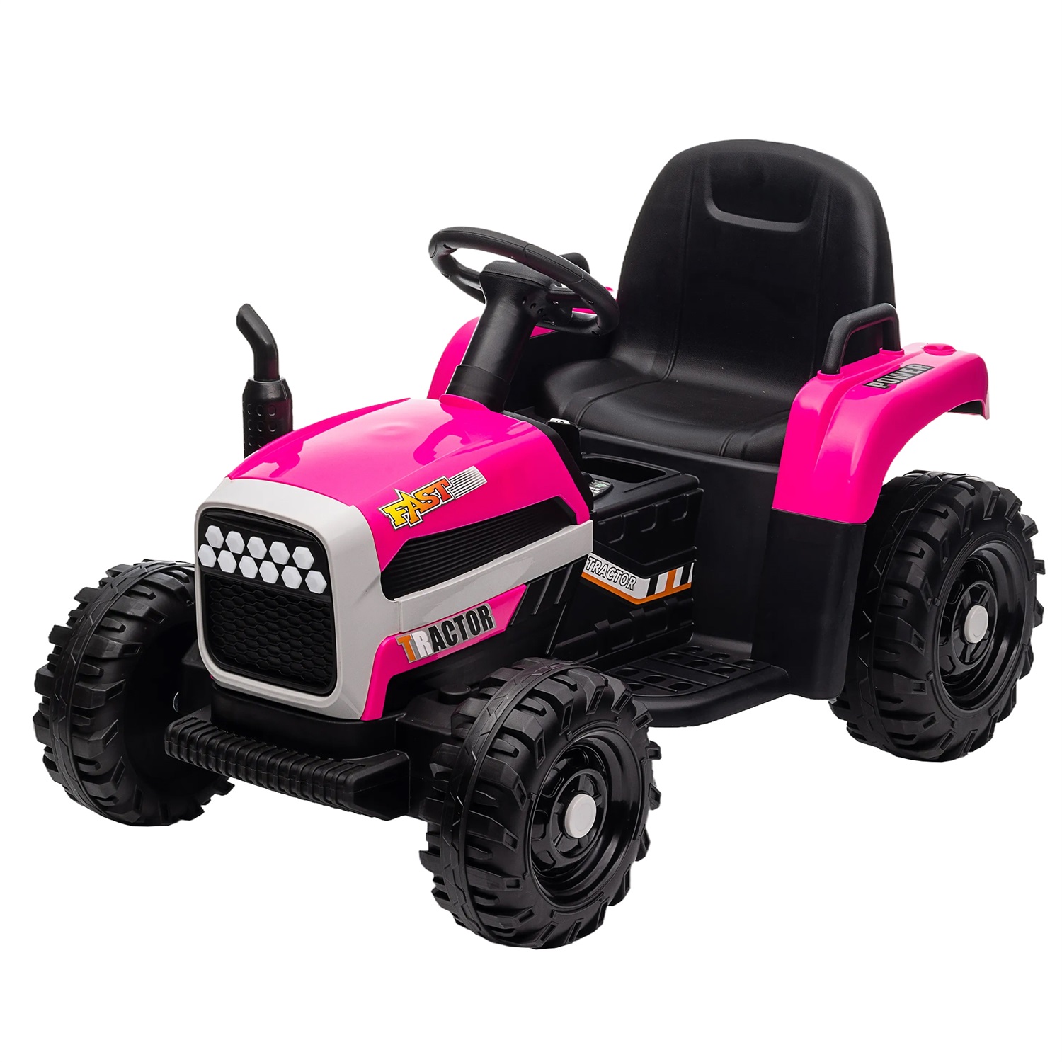 CIPACHO 12V Battery-Powered Kids Toy Tractor with Trailer and 3-Gear-Shift Ground Loader Ride On with USB&Bluetooth, Red