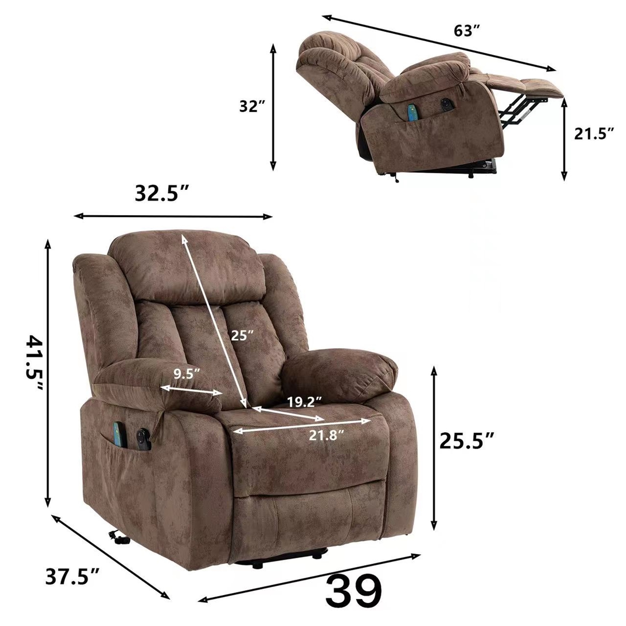 Kepooman Push-Back Recliner, Single Sofa Home Theater Chairs Power Electric Reclining for Elderly with Backrest for Living Room, Beige Kepooman Push-Back Recliner, Single Sofa Home Theater Chairs Power Electric Reclining for Elderly with Backrest for Living Room, Beige