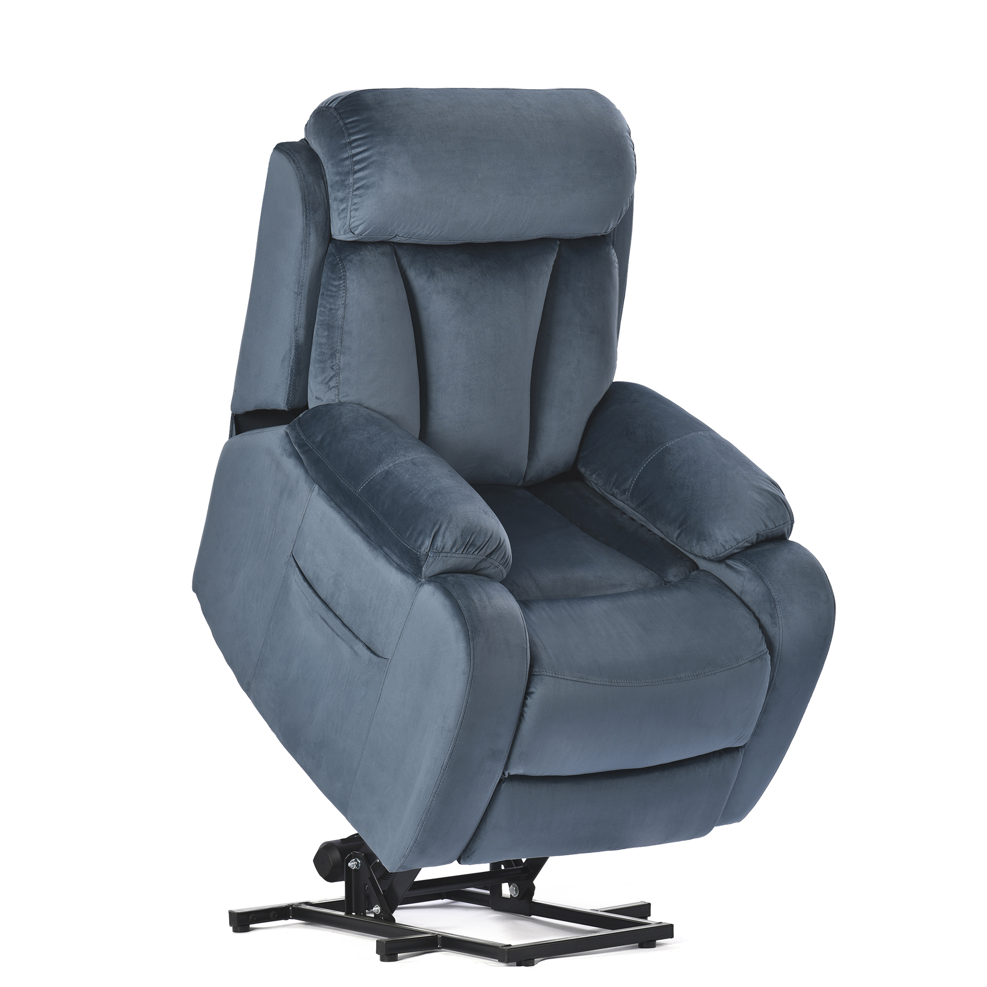 Kadyn Massage Recliner Chair, Fabric Recliner Sofa Home Theater Seating with Lumbar Support, Power Lift Recliner Chair for Living Room, Navy Blue