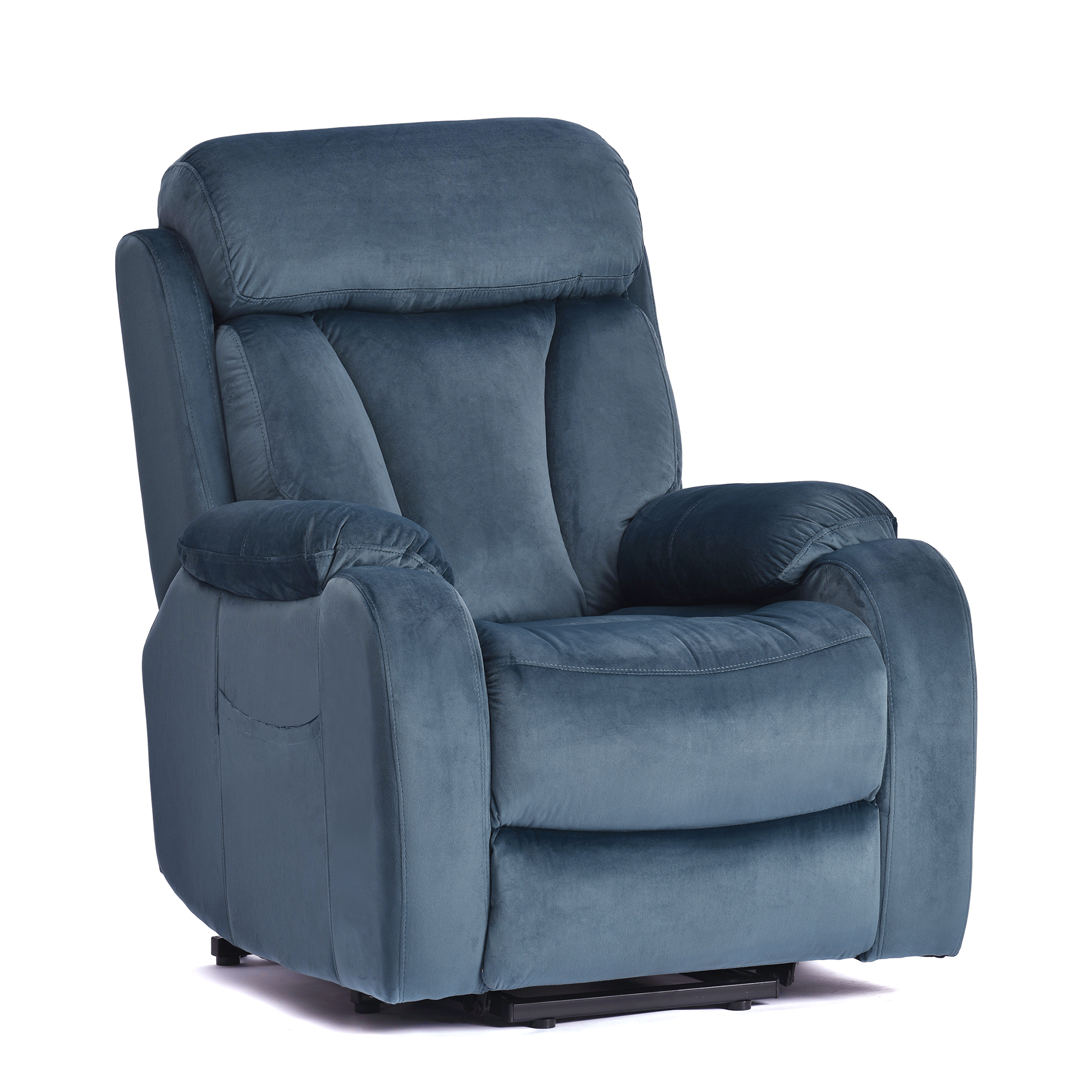 Kadyn Massage Recliner Chair, Fabric Recliner Sofa Home Theater Seating with Lumbar Support, Power Lift Recliner Chair for Living Room, Navy Blue