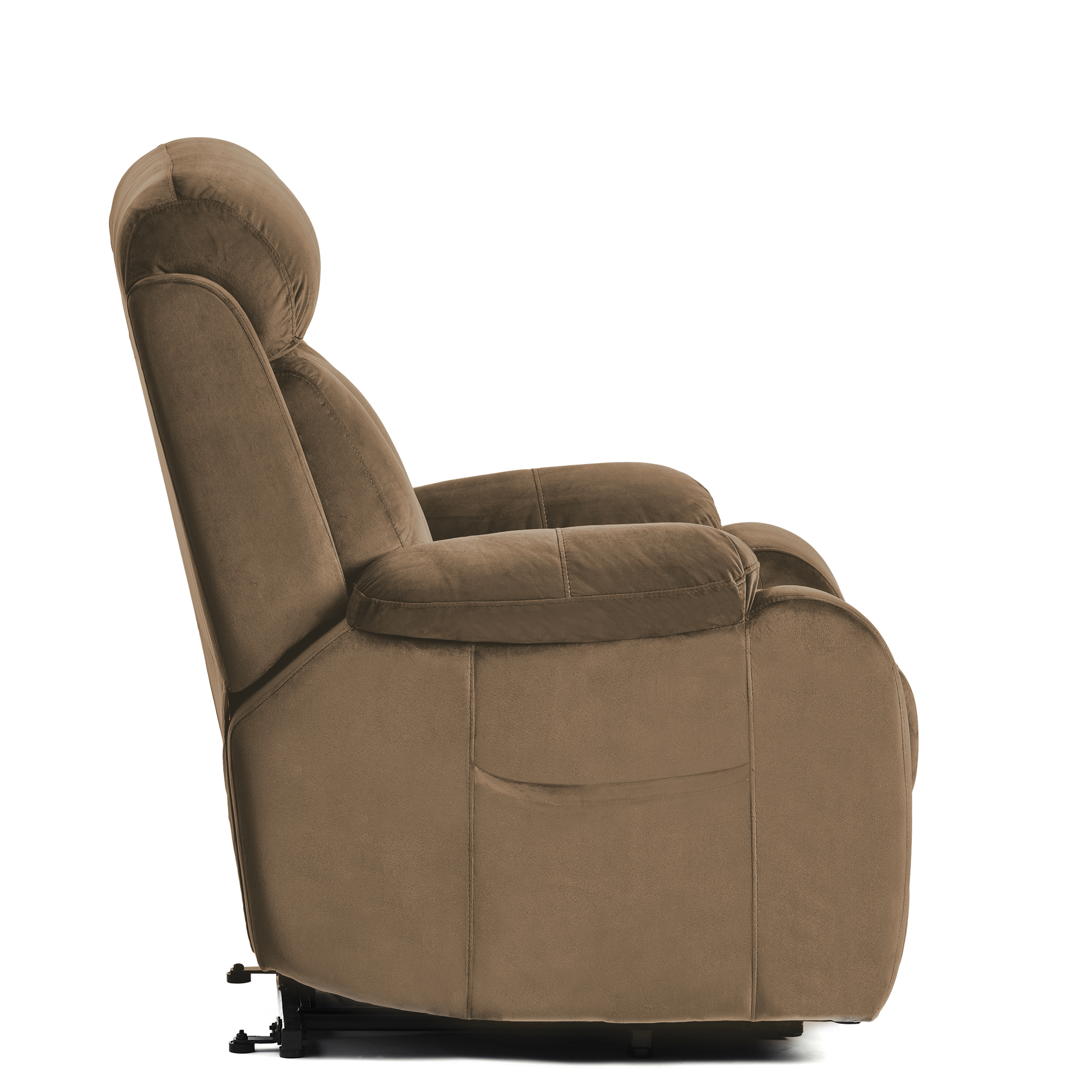 Kadyn Massage Recliner Chair, Fabric Recliner Sofa Home Theater Seating with Lumbar Support, Power Lift Recliner Chair for Living Room, Brown