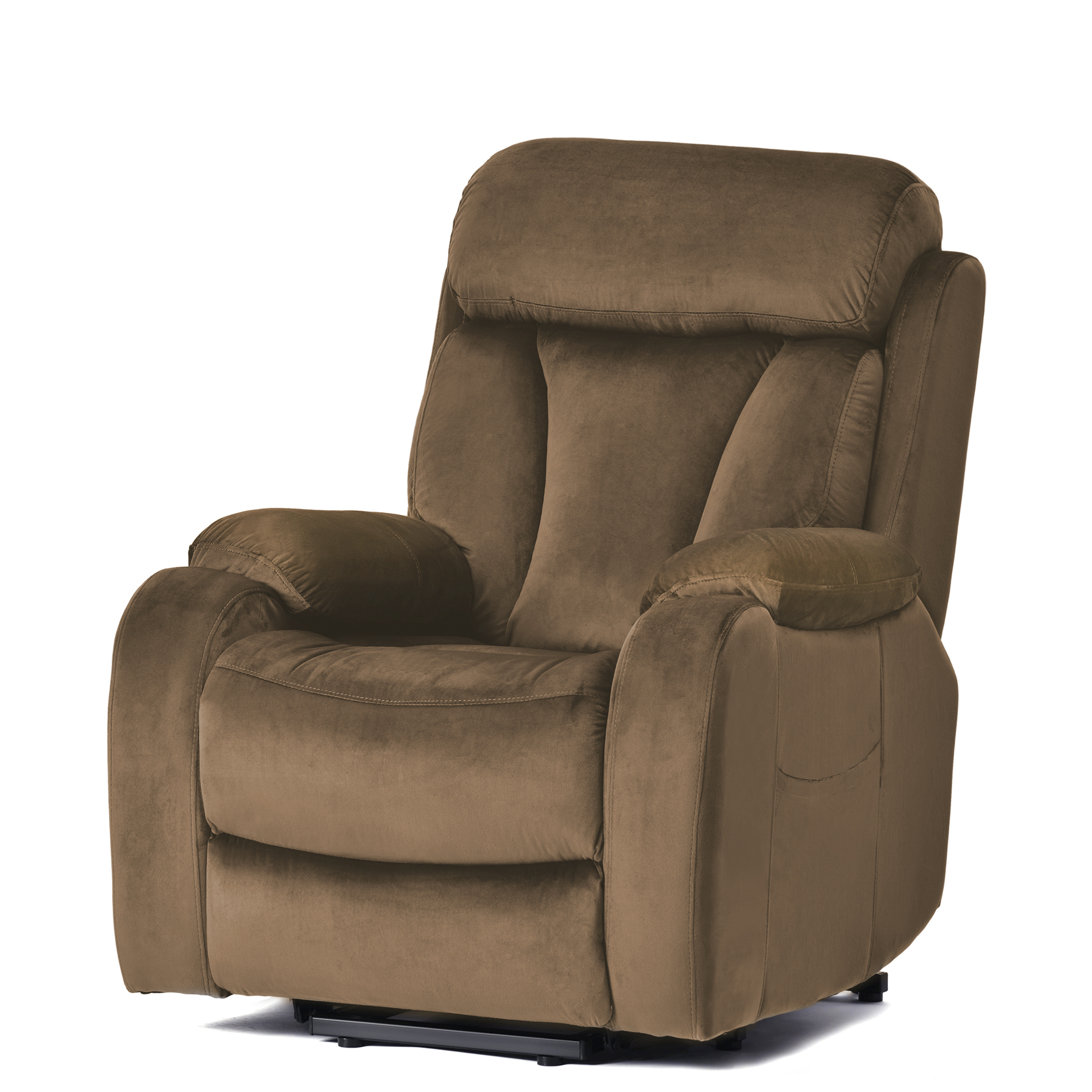 Resenkos Massage Recliner Chair, Fabric Recliner Sofa Home Theater Seating with Lumbar Support, Power Lift Recliner Chair for Living Room, Brown