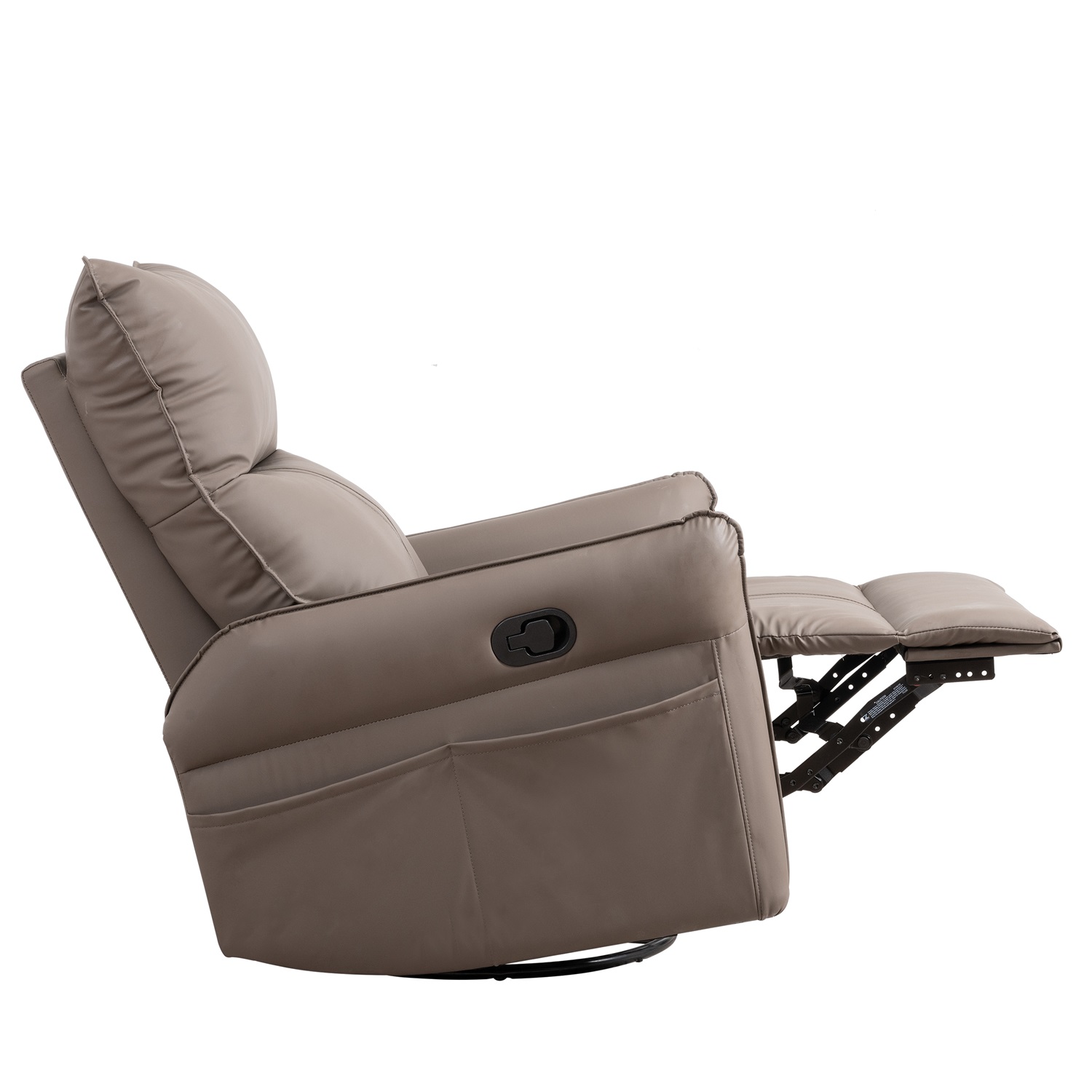 Kepooman Rocking Recliner Chair, 360 Degree Swivel Nursery Rocking Chair, Home Theater Seating with USB Charging Ports for Living Room Bedroom, Brown