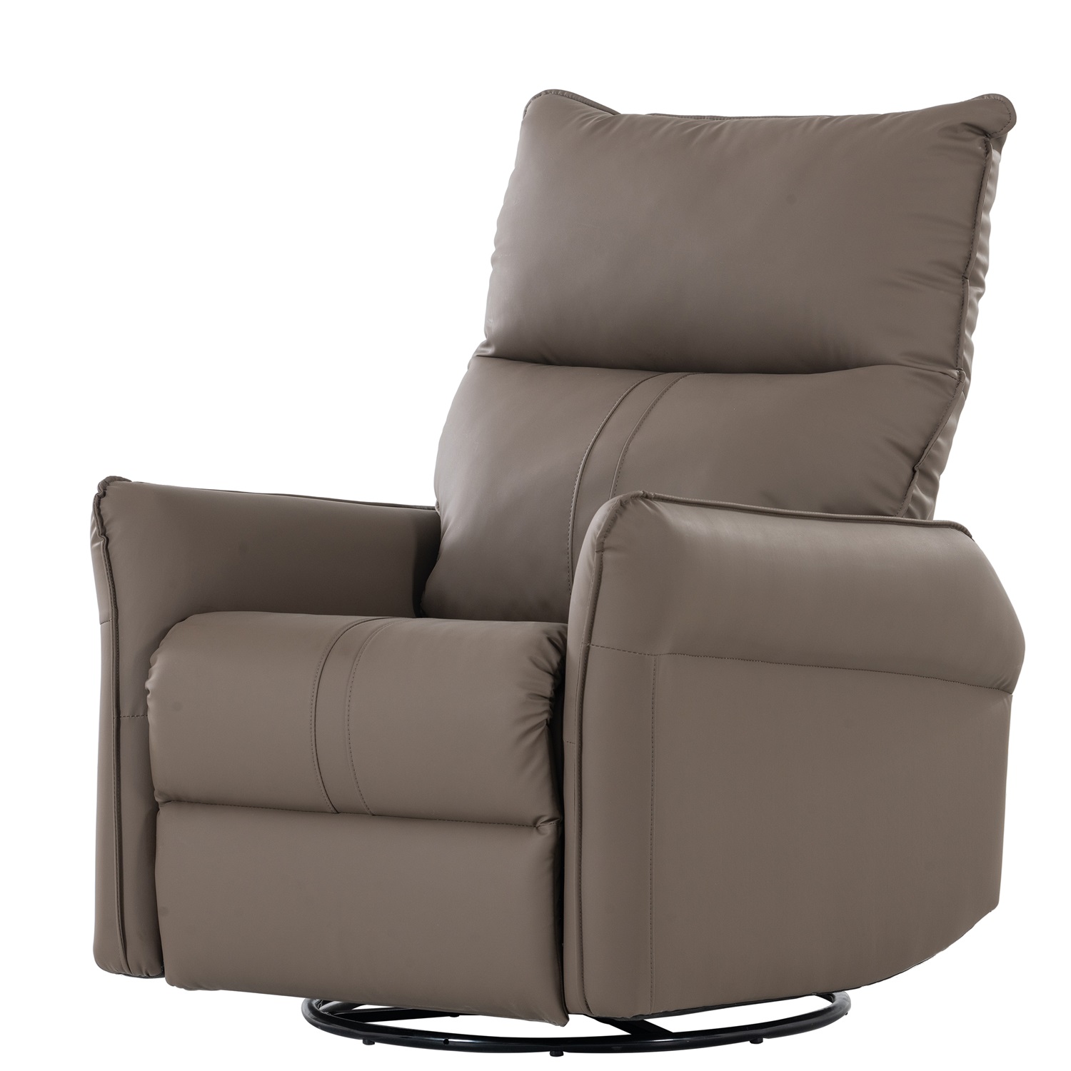 Kepooman Rocking Recliner Chair, 360 Degree Swivel Nursery Rocking Chair, Home Theater Seating with USB Charging Ports for Living Room Bedroom, Brown