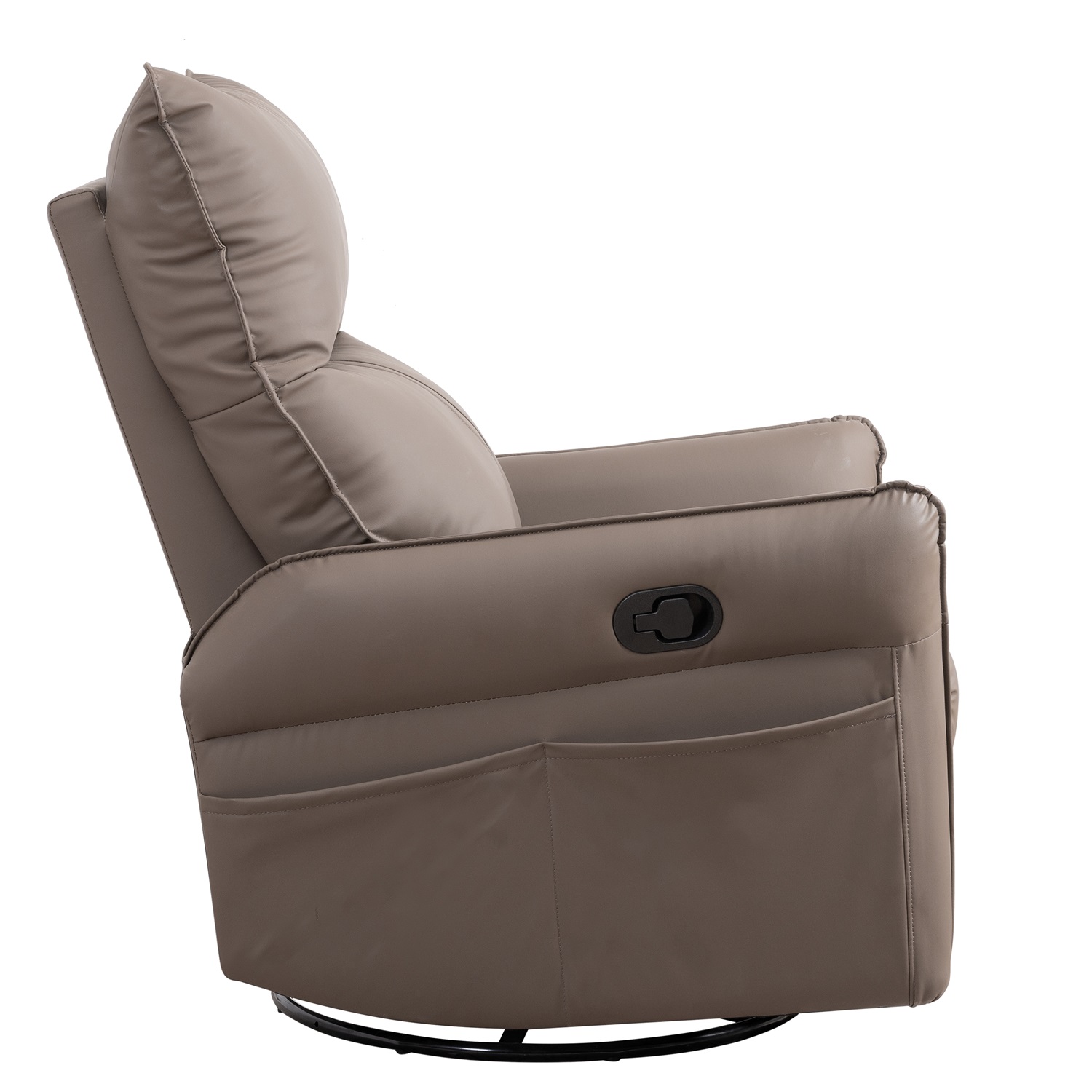 Kepooman Rocking Recliner Chair, 360 Degree Swivel Nursery Rocking Chair, Home Theater Seating with USB Charging Ports for Living Room Bedroom, Brown