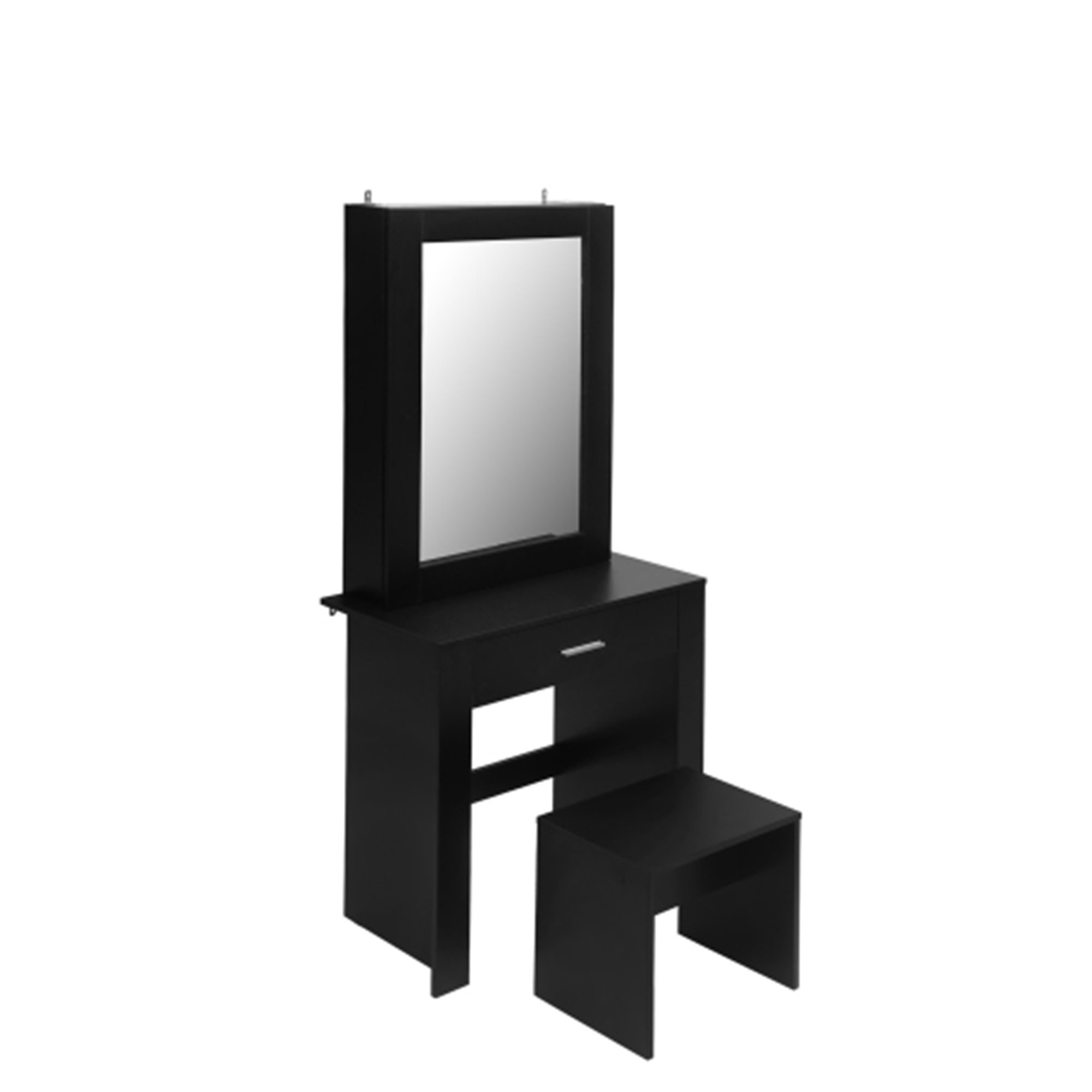 Kepooman Makeup Vanity with Mirror & Stool, Mid-Century Dressing Table for Writing Study Bedroom, Black Kepooman Makeup Vanity with Mirror & Stool, Mid-Century Dressing Table for Writing Study Bedroom, Black