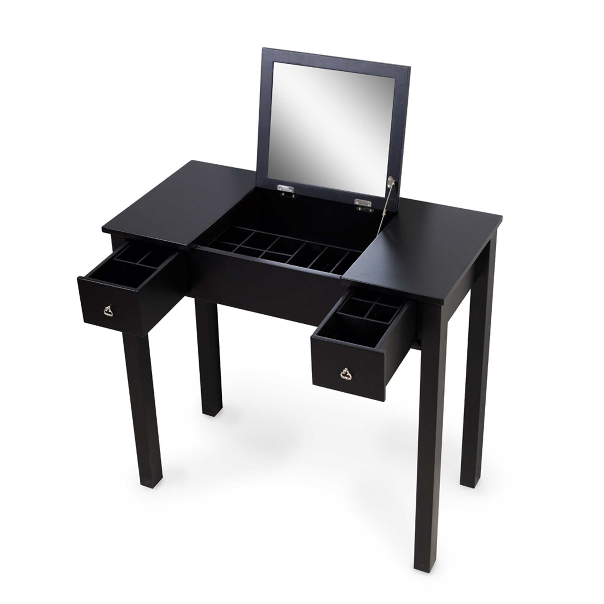 Kepooman Makeup Vanity with Flip-top Dressing Mirror, Small Computer Desk Home Office Desk for Writing Study Bedroom, Black Kepooman Makeup Vanity with Flip-top Dressing Mirror, Small Computer Desk Home Office Desk for Writing Study Bedroom, Black