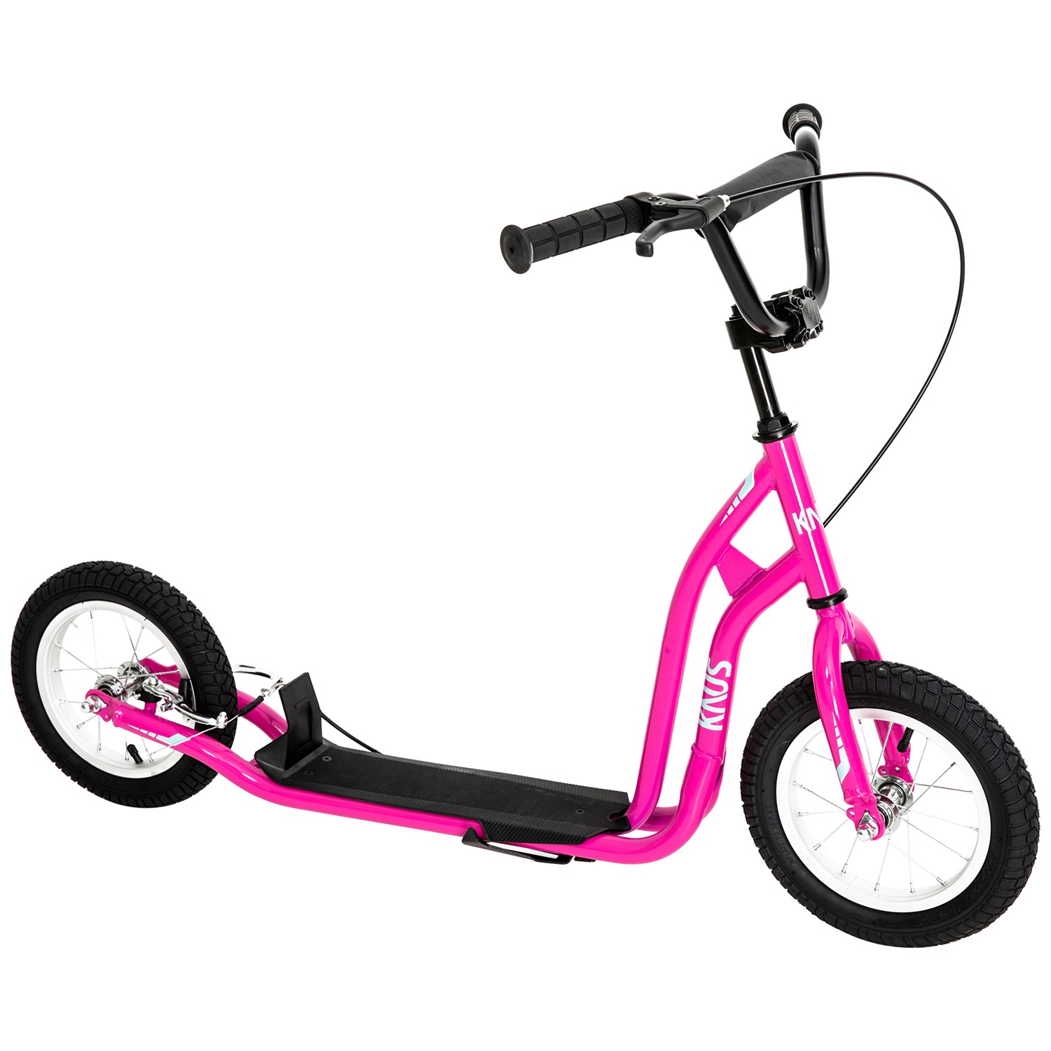 CIPACHO Youth Scooter Kick Scooter for Ages 5+, Adjustable Handlebar, 12" Front and Rear Dual Brakes Inflatable Wheels, Pink