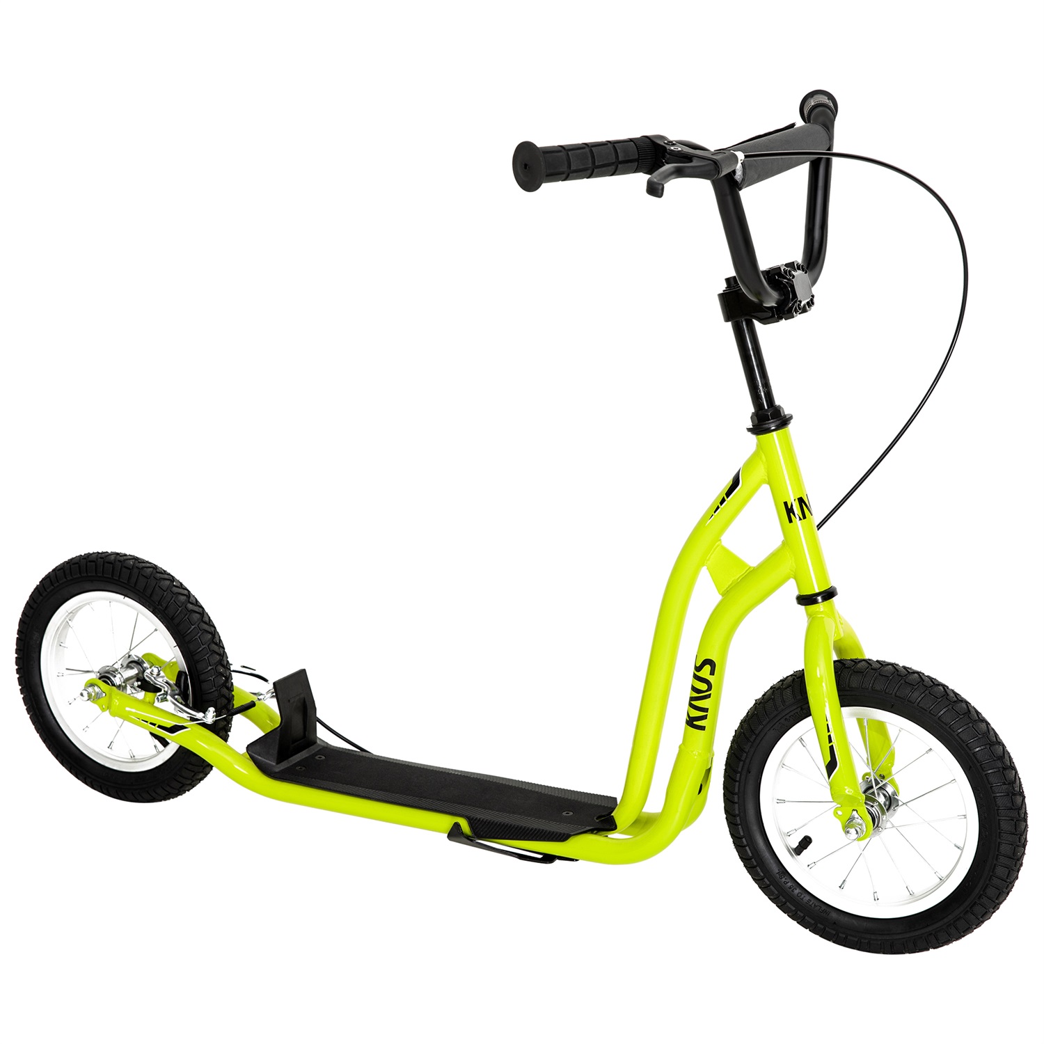 CIPACHO Youth Scooter Kick Scooter for Ages 5+, Adjustable Handlebar, 12" Front and Rear Dual Brakes Inflatable Wheels, Yellow